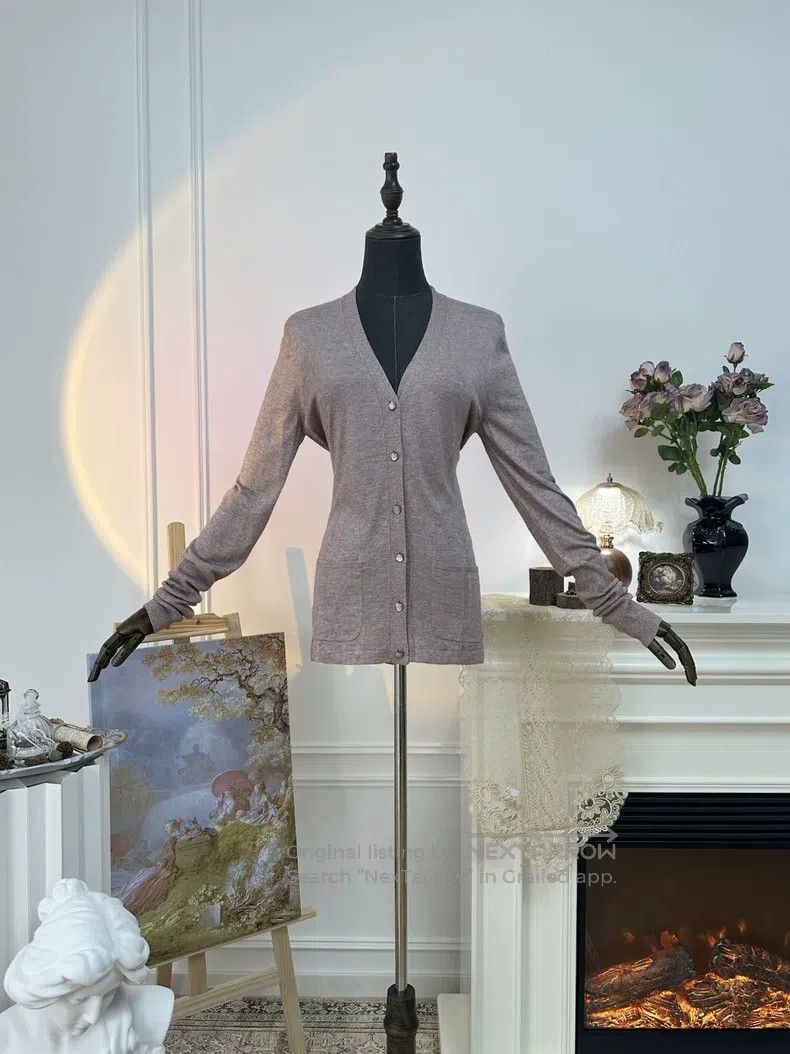 Hermes Hermes Slim Fit Cashmere Cardigan Long Sleeve Jacket, Pink Size S / US 4 / IT 40 - 6 Thumbnail
