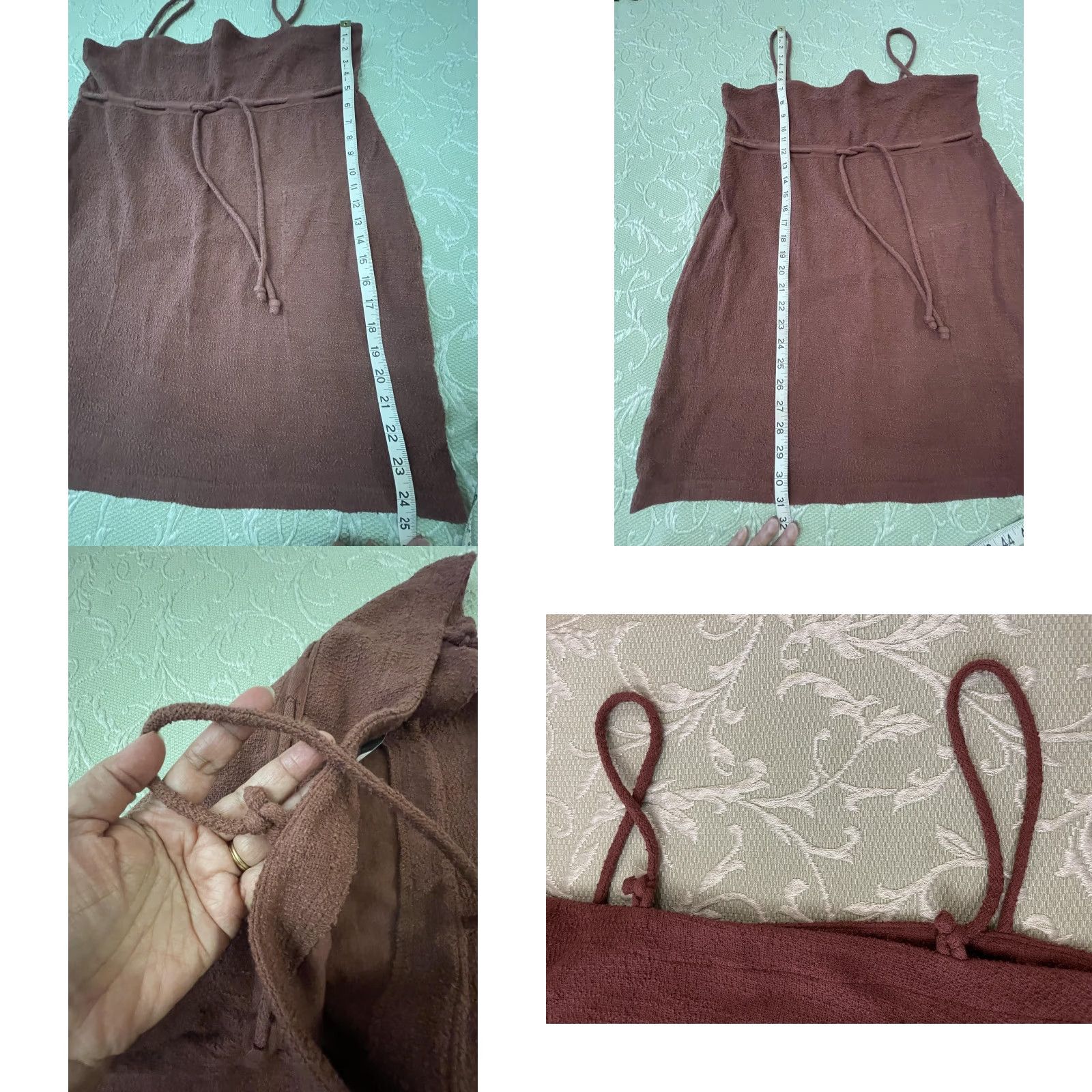 Free People VINTAGE Free People FP BEACH Dress Womens M Brown Terry Cover Up Pockets Sundress Beach Size M / US 6-8 / IT 42-44 - 9 Thumbnail