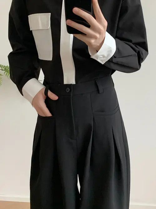 VIBE Black Wide Leg Pants Size US 30 / EU 46 - 5 Thumbnail