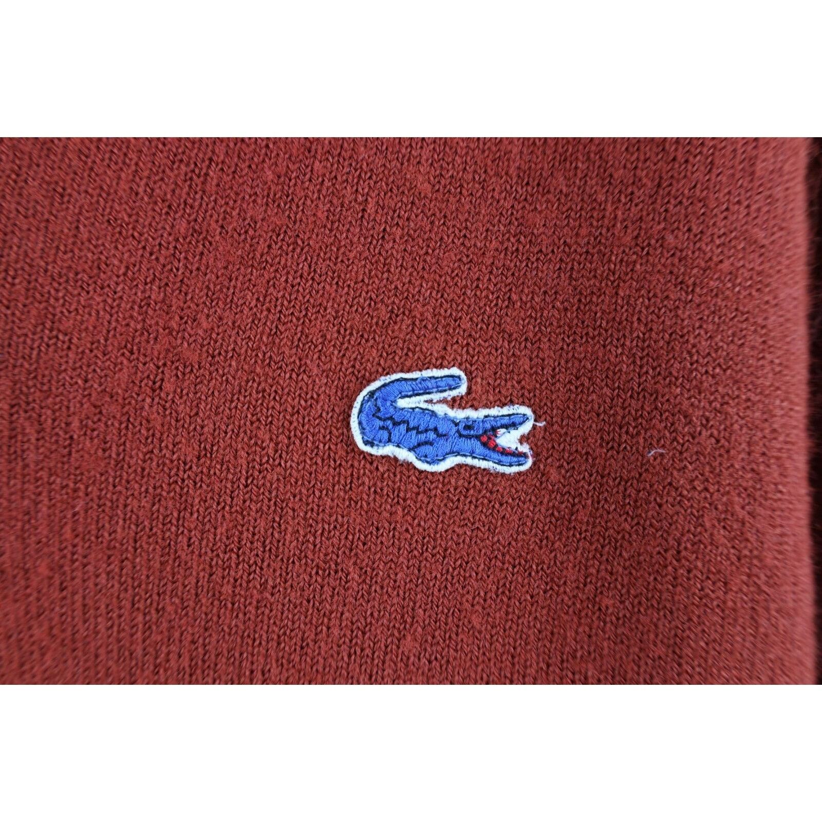 Lacoste Vintage 90s Lacoste Croc Logo Knit V-Neck Sweater Size US M / EU 48-50 / 2 - 4 Thumbnail