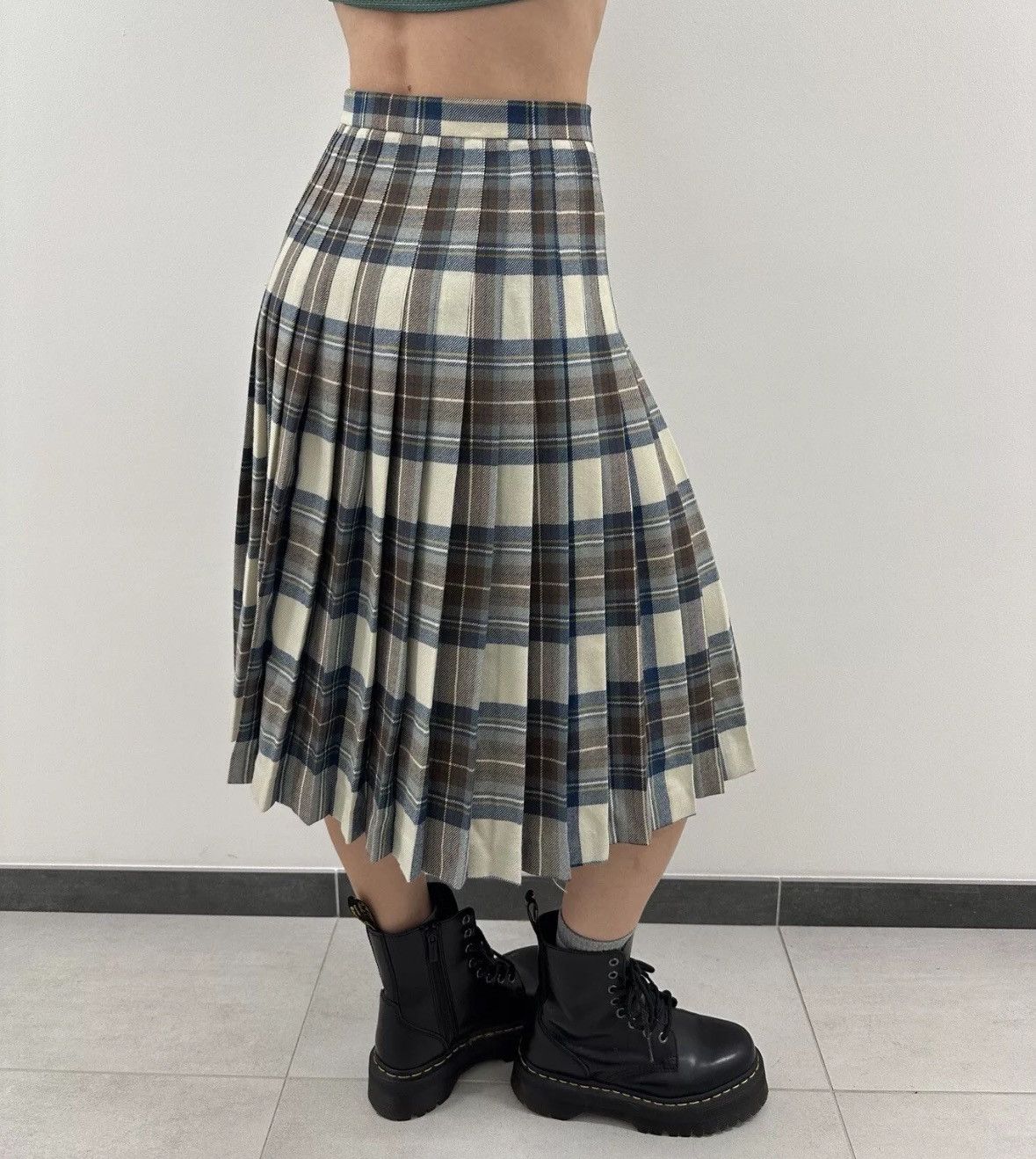 Vintage Vintage Rally Klad Wool Scotland Midi Tartan Skirt Plaid Size 24" / US 00 / IT 34 - 9 Thumbnail
