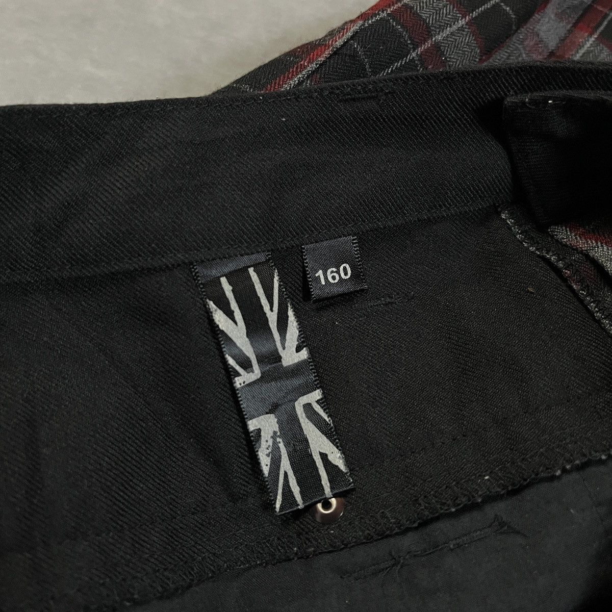Japanese Brand 2000s Double Waist Red Black Plaid Punk Trousers Y2k Vibe Size US 27 - 4 Thumbnail