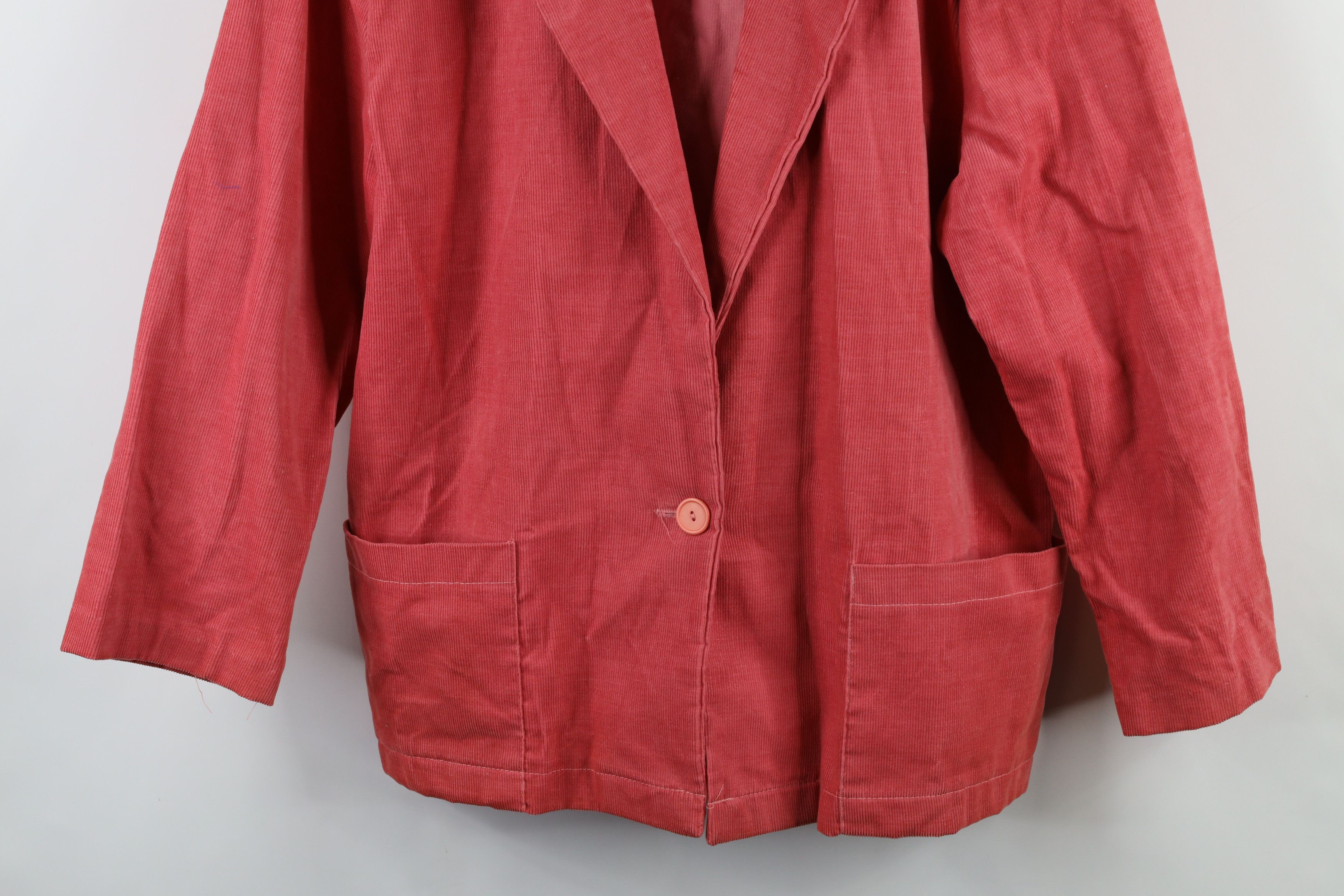Vintage Vintage 80s 90s Streetwear Corduroy Blazer Jacket Pink USA Size XXL / US 16-18 / IT 52-54 - 3 Thumbnail