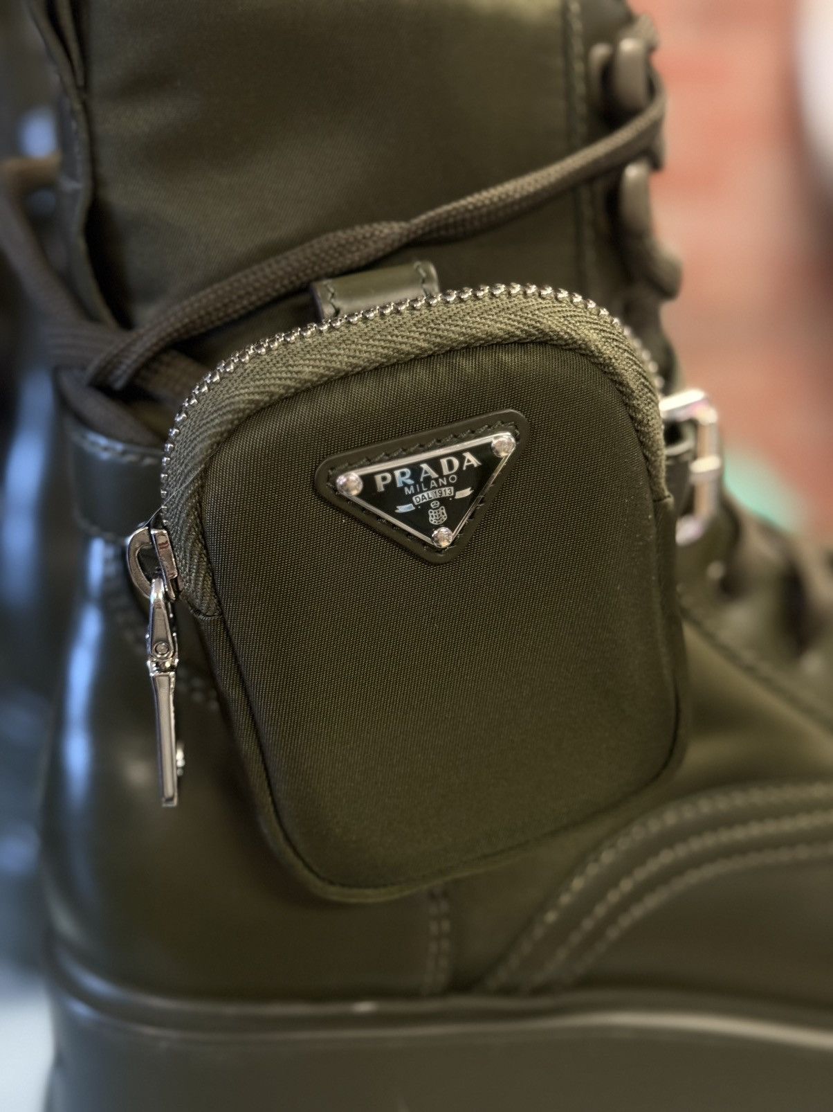 Prada Prada High Top Green Combat Boots Size 39 NEW $1750 Retail Size US 9 / IT 39 - 3 Thumbnail