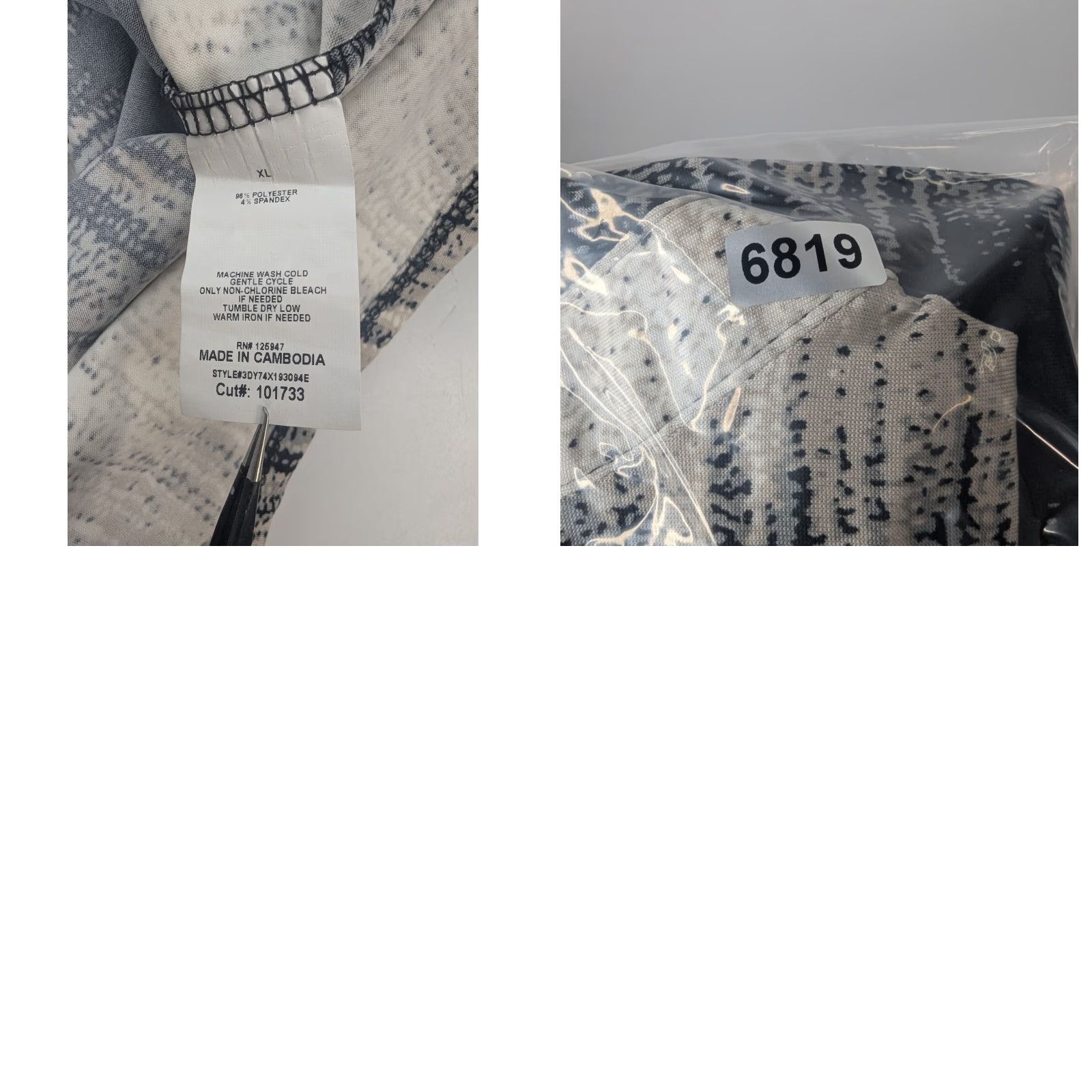 Vintage Cocomo Blouse XL Women Ivory V-Neck 3/4 Sleeve Roll Tab Button Pleated Tunic Top Geometric Classic Peasant Fashion Shirt Clothes Size XL / US 12-14 / IT 48-50 - 8 Thumbnail