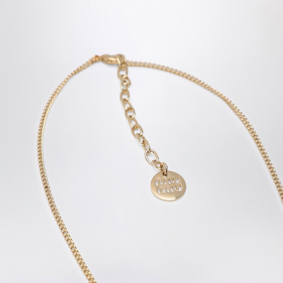 Miu Miu o1d2blof0924 Size: OS / Metal Necklace Logo in Gold & Black Size ONE SIZE - 3 Thumbnail