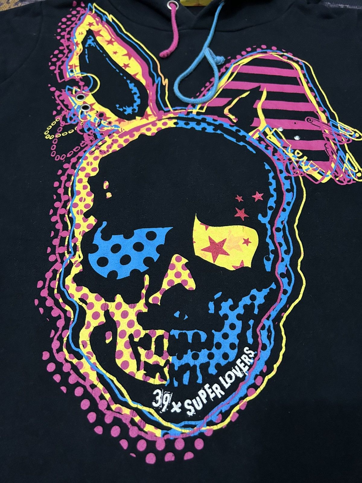 Japanese Brand 39 x Super Lovers Japan Skull Bunny Hoodie Size US L / EU 52-54 / 3 - 3 Thumbnail