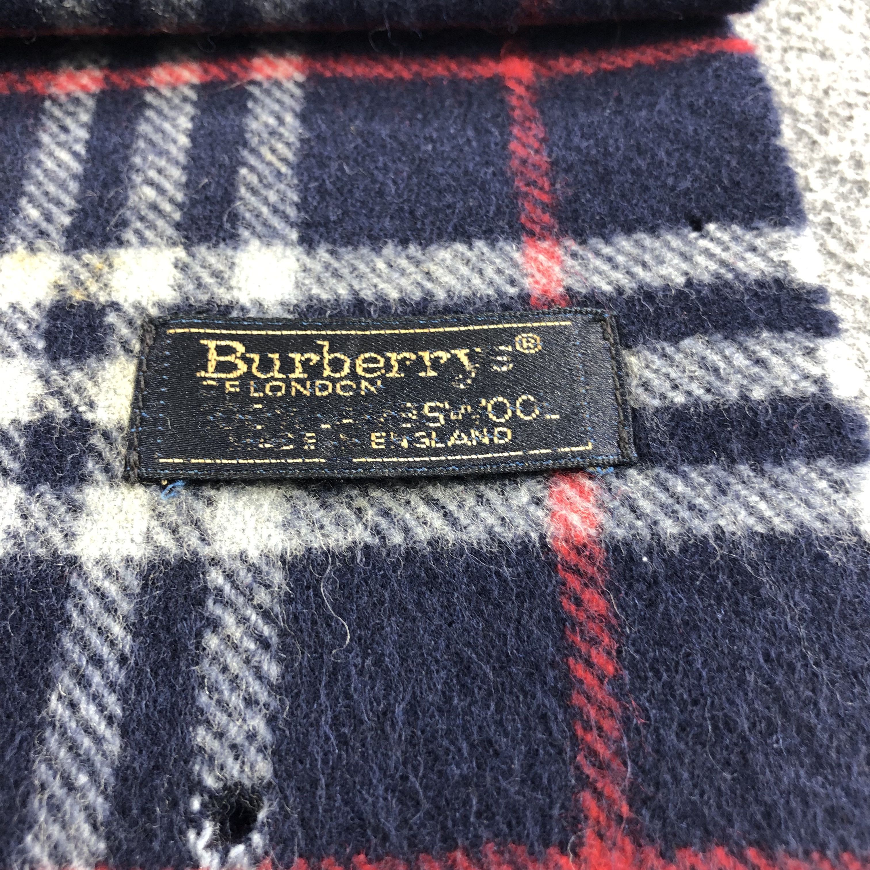 Burberry Burberrys Nova Check Blue Wool Scarf Muffler V900 Size ONE SIZE - 4 Thumbnail
