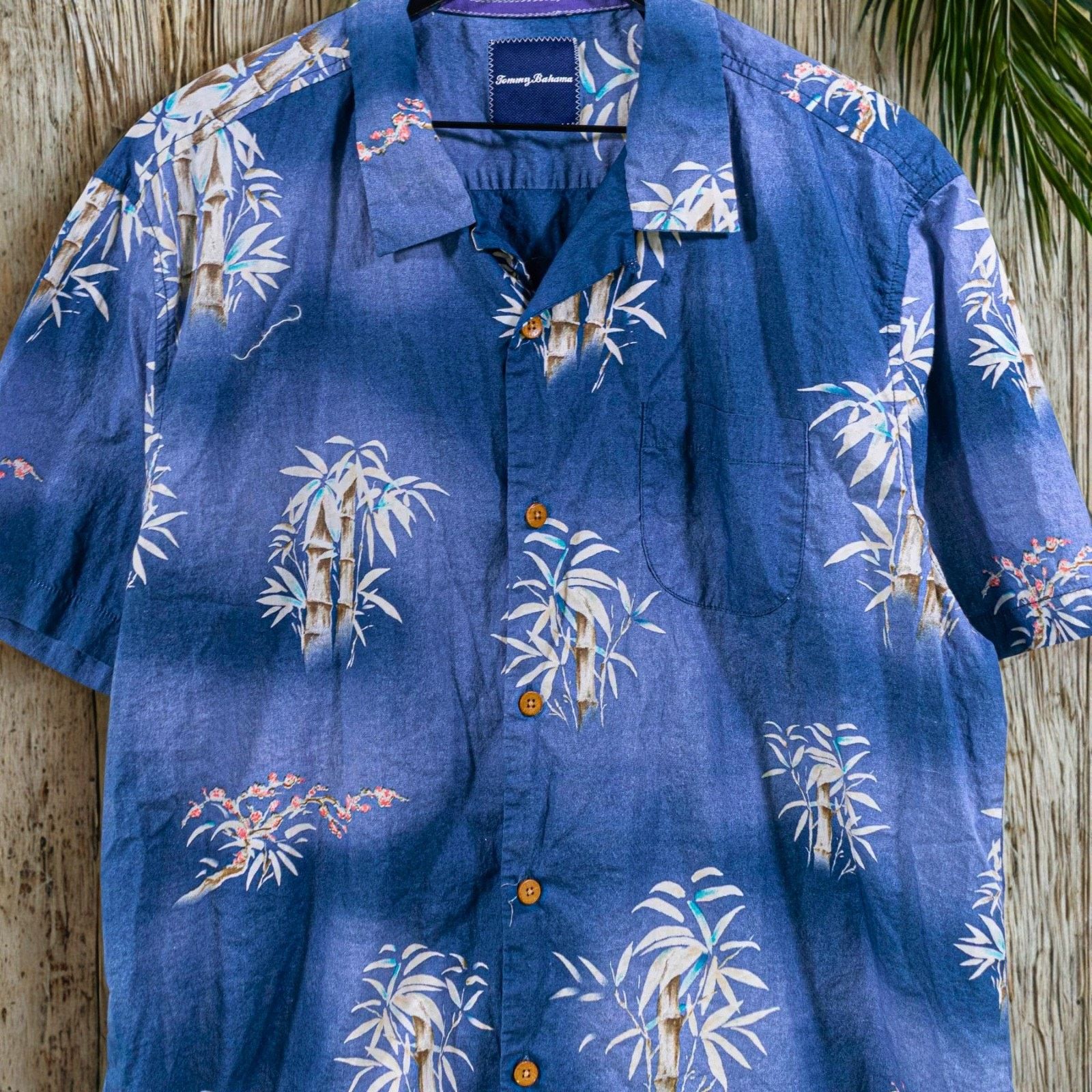 Tommy Bahama Tommy Bahama Hawaiian Camp Shirt Mens XL Blue Bamboo Floral Size US XL / EU 56 / 4 - 3 Thumbnail