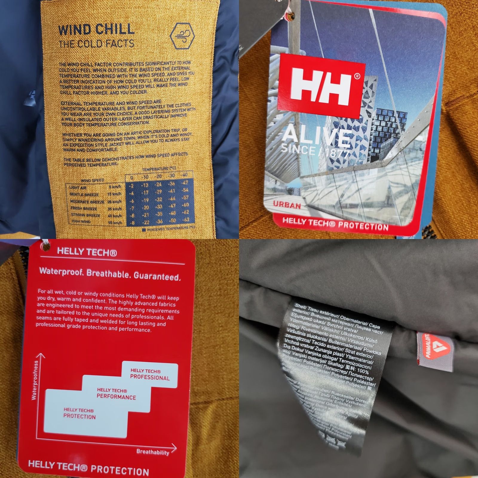 Helly Hansen Helly Hansen Jacket Mens XL Primaloft Rise Insulated Hooded Waterproof Winter Windproof Reflective Helly Tech Full Zip Beige Size US XL / EU 56 / 4 - 10 Thumbnail