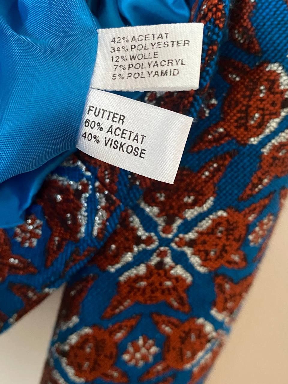 Other Maison Common Fox Jacquard Blazer – Blue & Rust orange Size M / US 6-8 / IT 42-44 - 9 Thumbnail