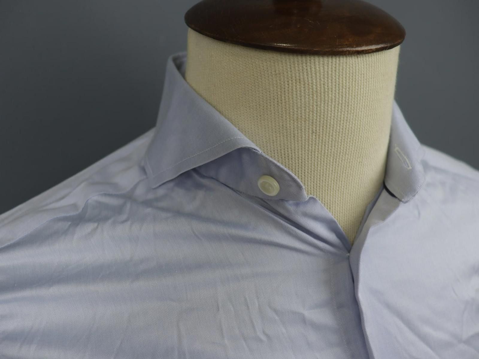 Eton Eton Blue 100% Cotton Collared Slim Fit Shirt Size 38 Size 38R - 4 Thumbnail