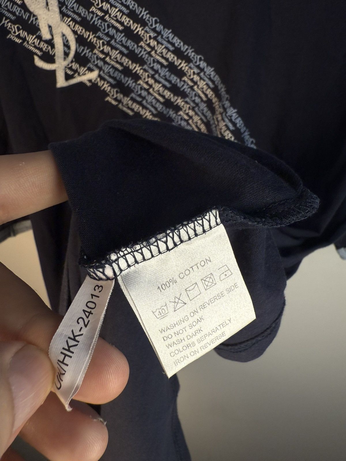 Yves Saint Laurent Navy YSL T-shirt Big Logo YSL Shirt Size US M / EU 48-50 / 2 - 5 Thumbnail