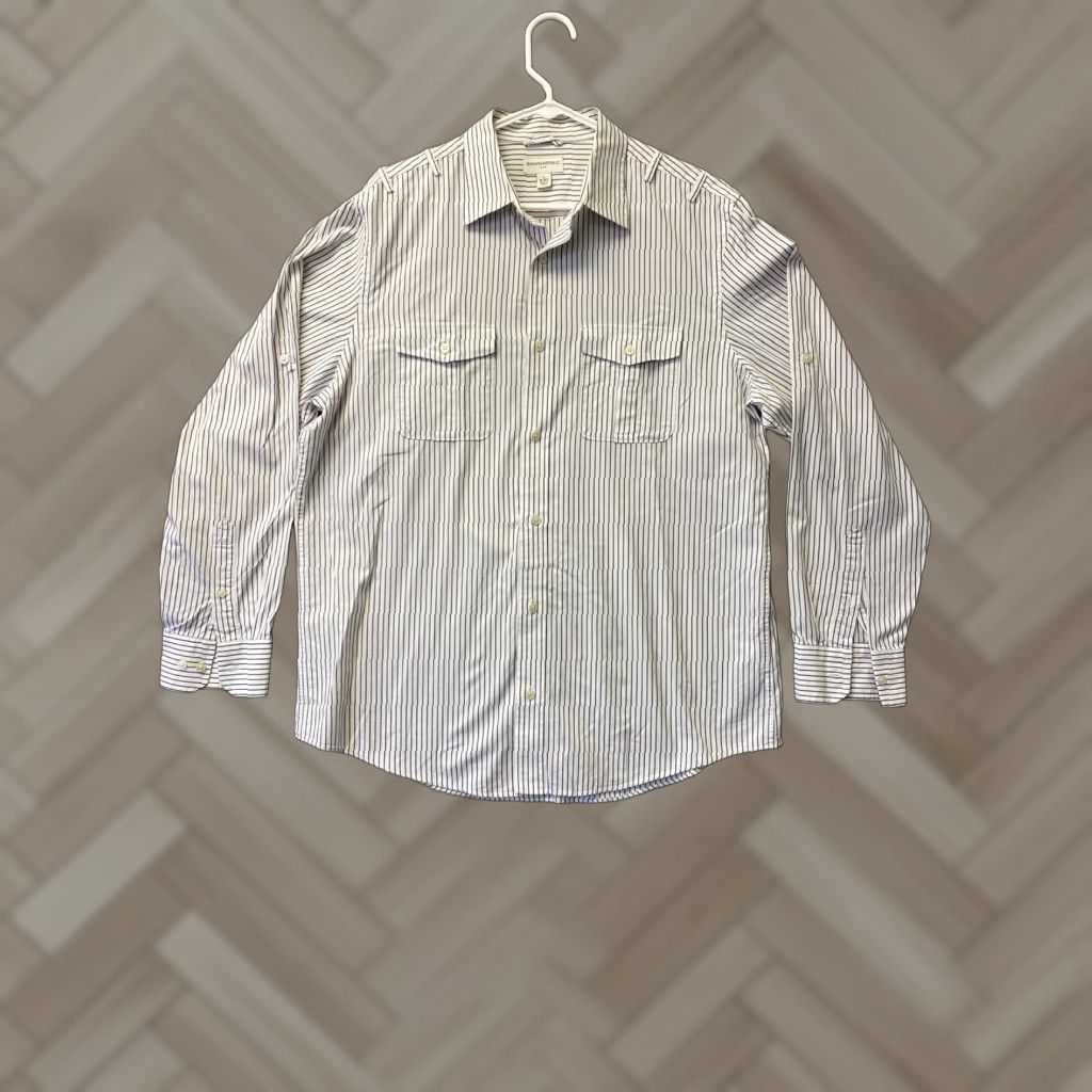 Banana Republic Banana Republic Button-Up Shirt Large Mens Blue Striped Collared Regular Fit Size US L / EU 52-54 / 3 - 1 Thumbnail