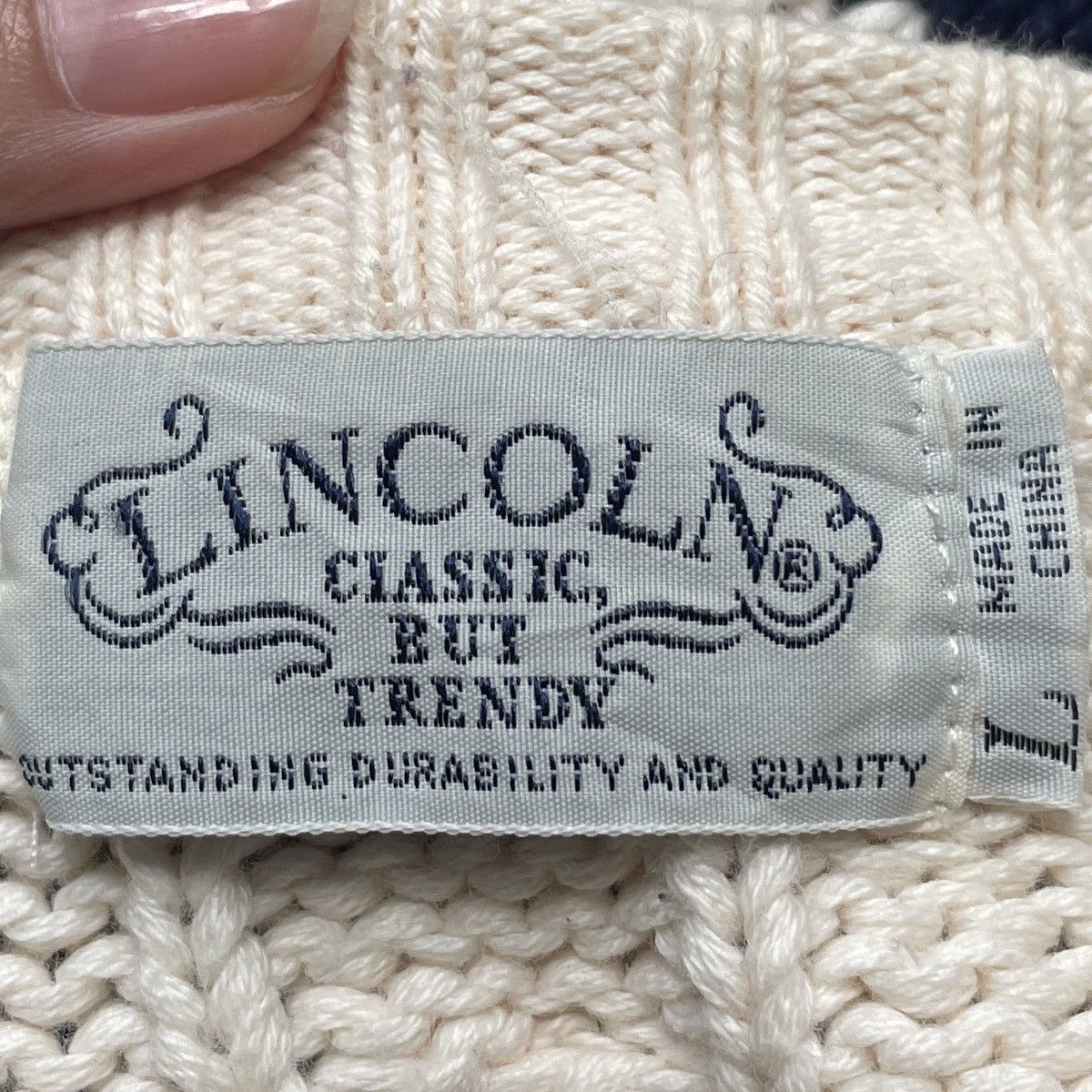 Japanese Brand × Vintage Vintage Japanese Brand Lincoln Knitwear Sweatshirt 1990s Size US L / EU 52-54 / 3 - 9 Thumbnail