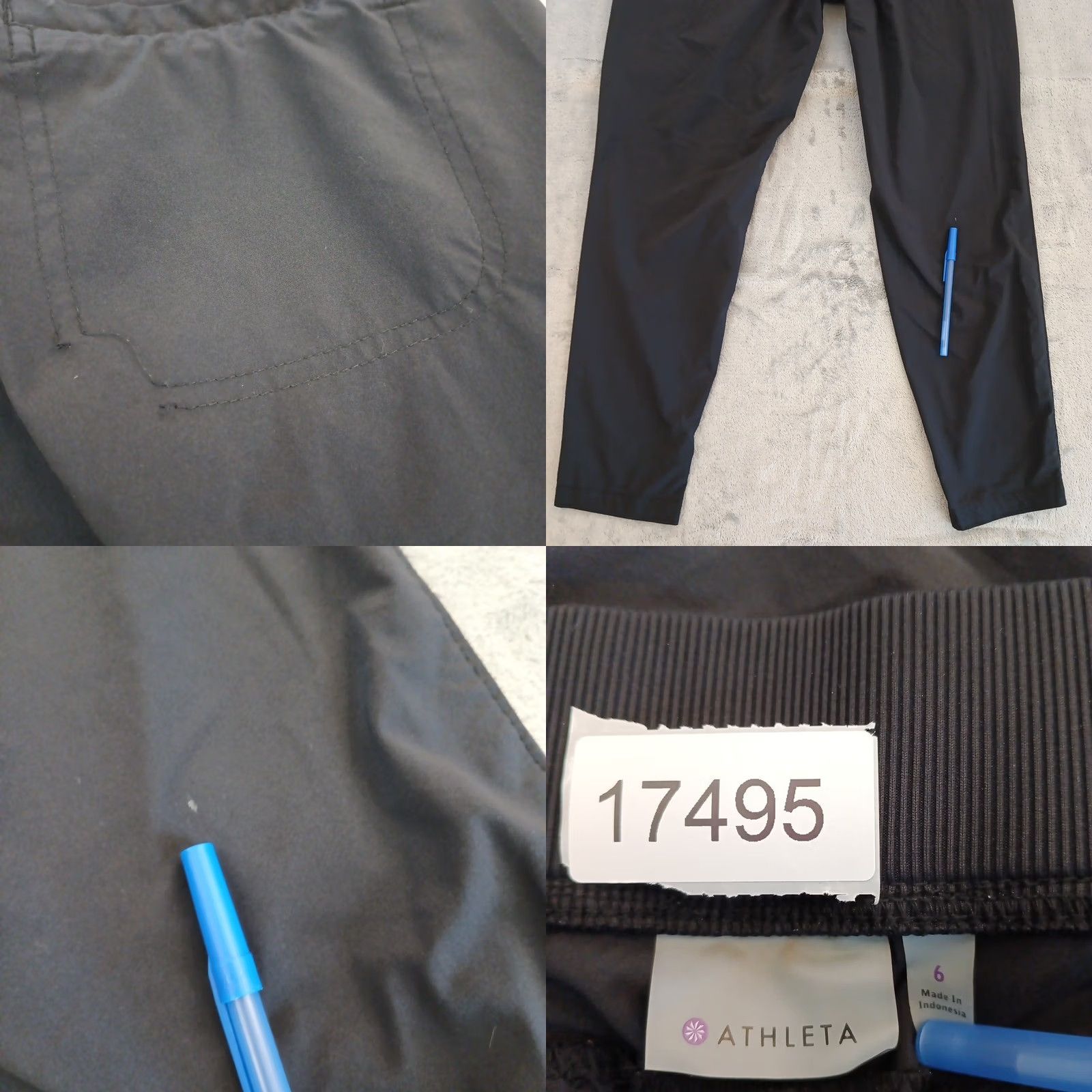Athleta Athleta Pants Womens Size 6 Black Drawstring Pockets 25x27 Low Rise Ankle Straight 27 Inseam Size 28" / US 6 / IT 42 - 8 Thumbnail