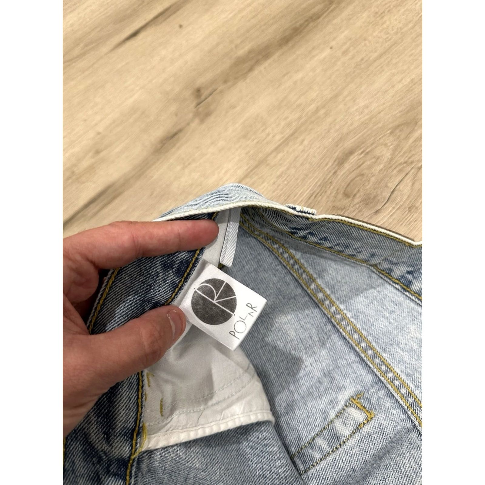 Vintage Polar Skate Co Jeans Mens 36x31 Denim Baggy 90s Vintage Streetwear Logo Pocket 5-Pocket Tapered Jeans Mens Blue Size US 36 / EU 52 - 6 Thumbnail
