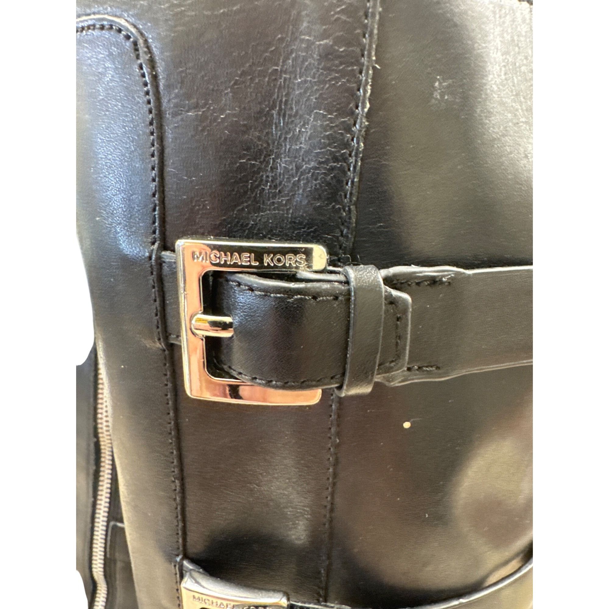 Michael Kors Michael Kors Womens Black Leather Knee High Boots With Buckl Size US 7 / IT 37 - 6 Thumbnail