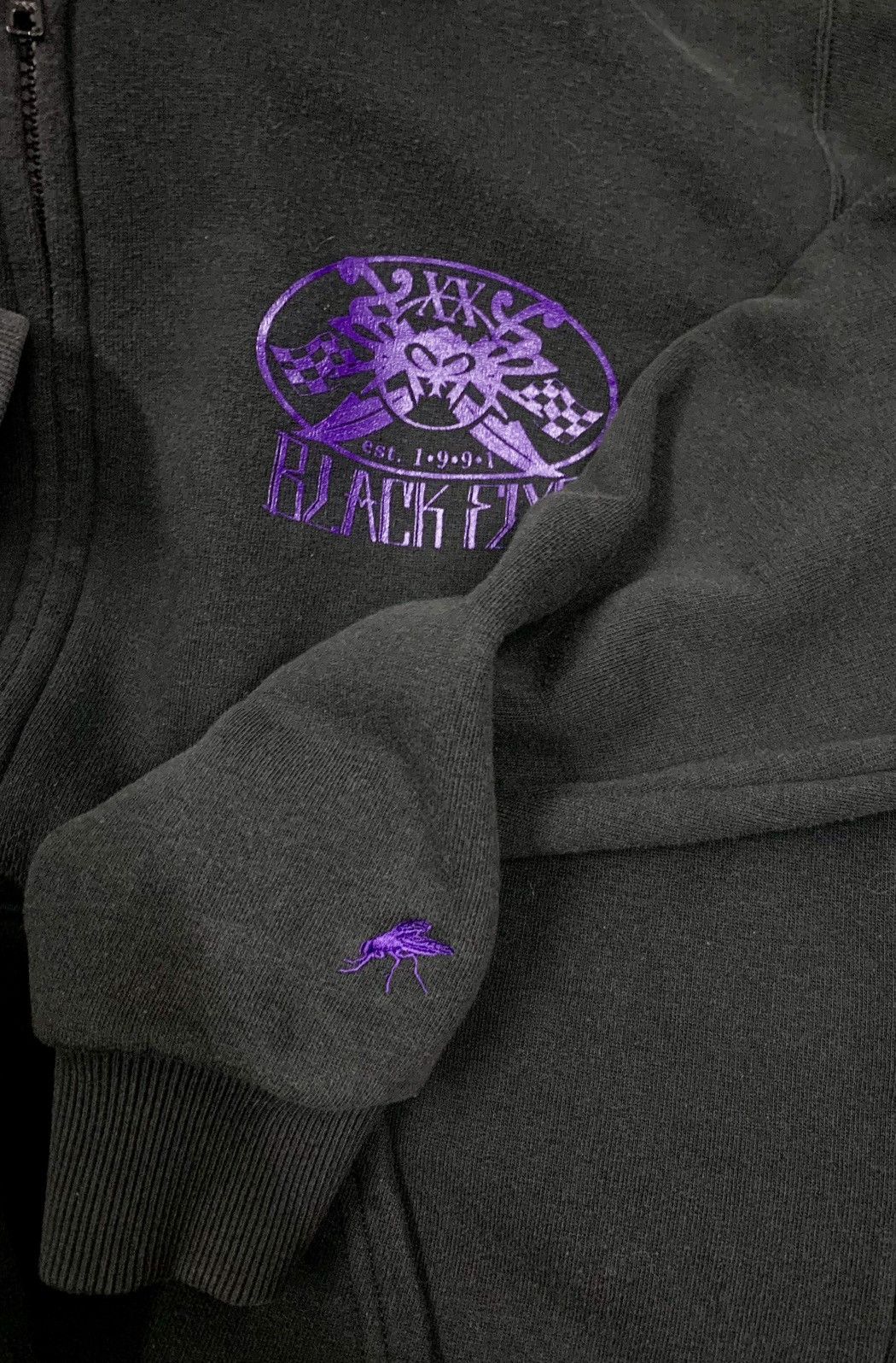 Japanese Brand BLACK FLYS Zipper Hoodie Big Back Print Size US M / EU 48-50 / 2 - 3 Thumbnail