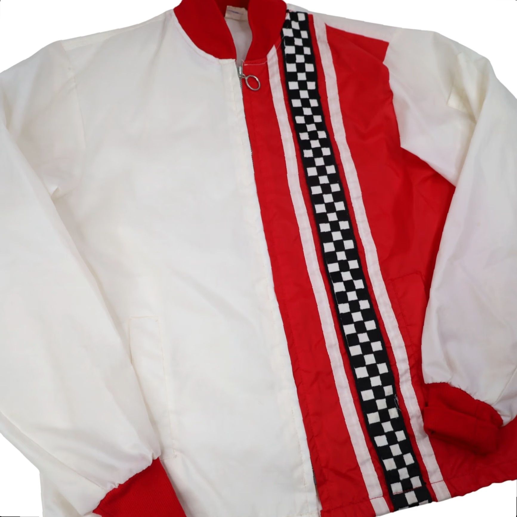 Greats VINTAGE Great Lakes Jacket Checkered Racing Windbreaker Nylon White L Men Regular Size Jacket Size US L / EU 52-54 / 3 - 3 Thumbnail