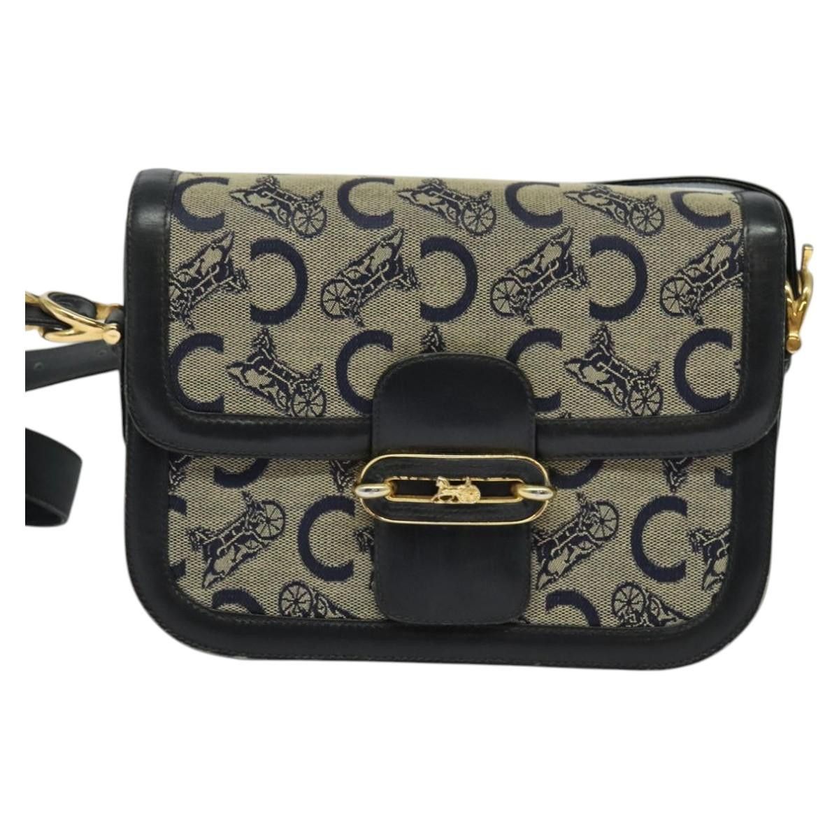 Celine CELINE C Sulky Shoulder Bag Canvas Navy Gold Size ONE SIZE - 2 Thumbnail