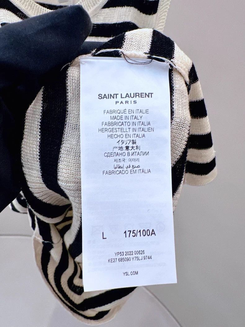 Saint Laurent Paris Saint Laurent Paris Black and white striped vest Size L / US 10 / IT 46 - 4 Thumbnail