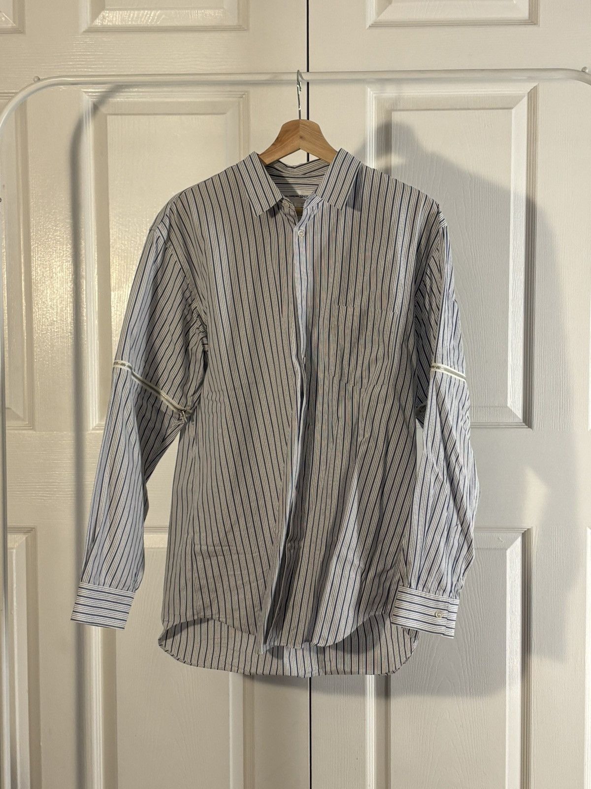 Comme des Garcons Striped Zip Off Button Down Size US L / EU 52-54 / 3 - 1 Thumbnail