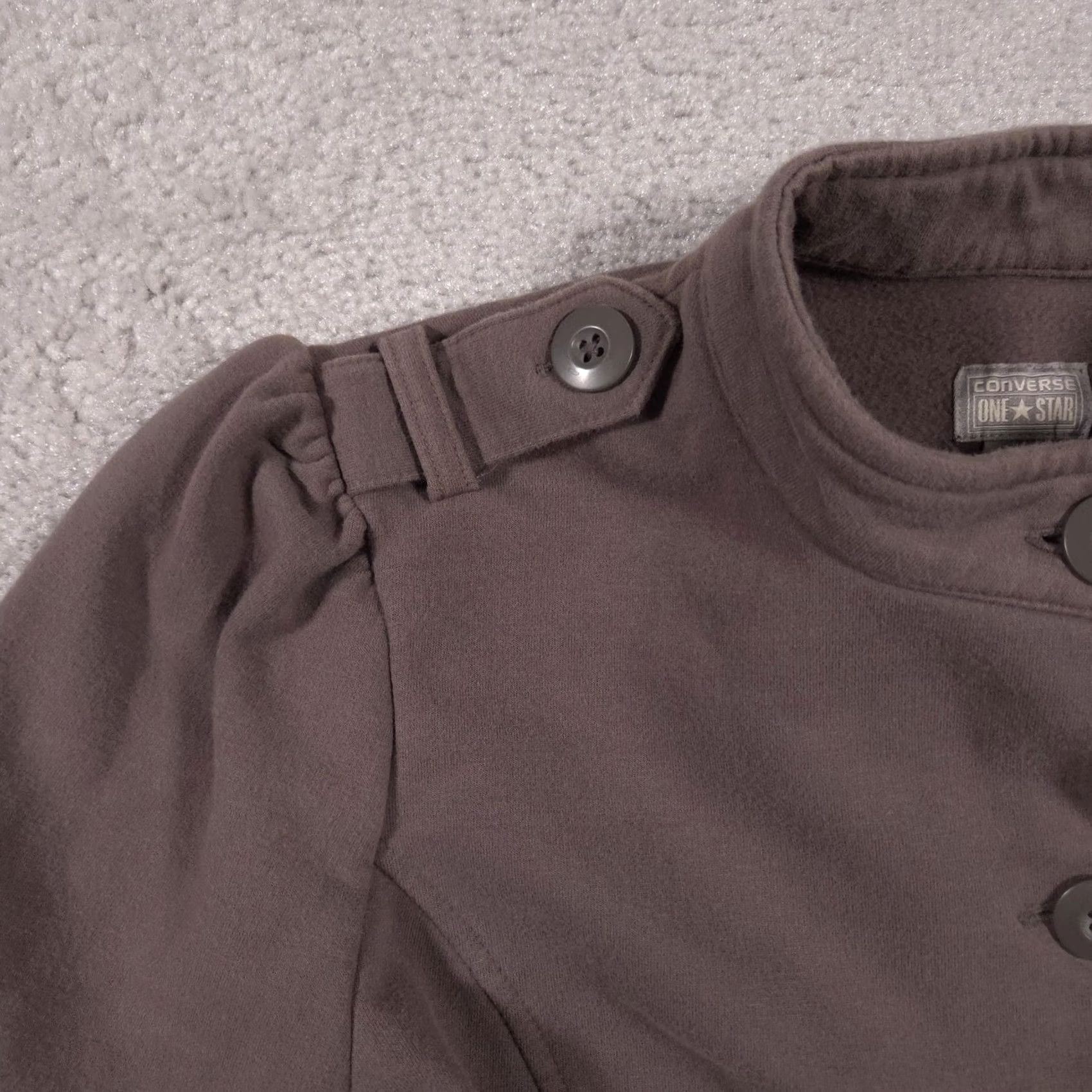 Converse Converse One Star Jacket Womens Small Military Button Up Stretch Fitted Modern Size S / US 4 / IT 40 - 5 Thumbnail