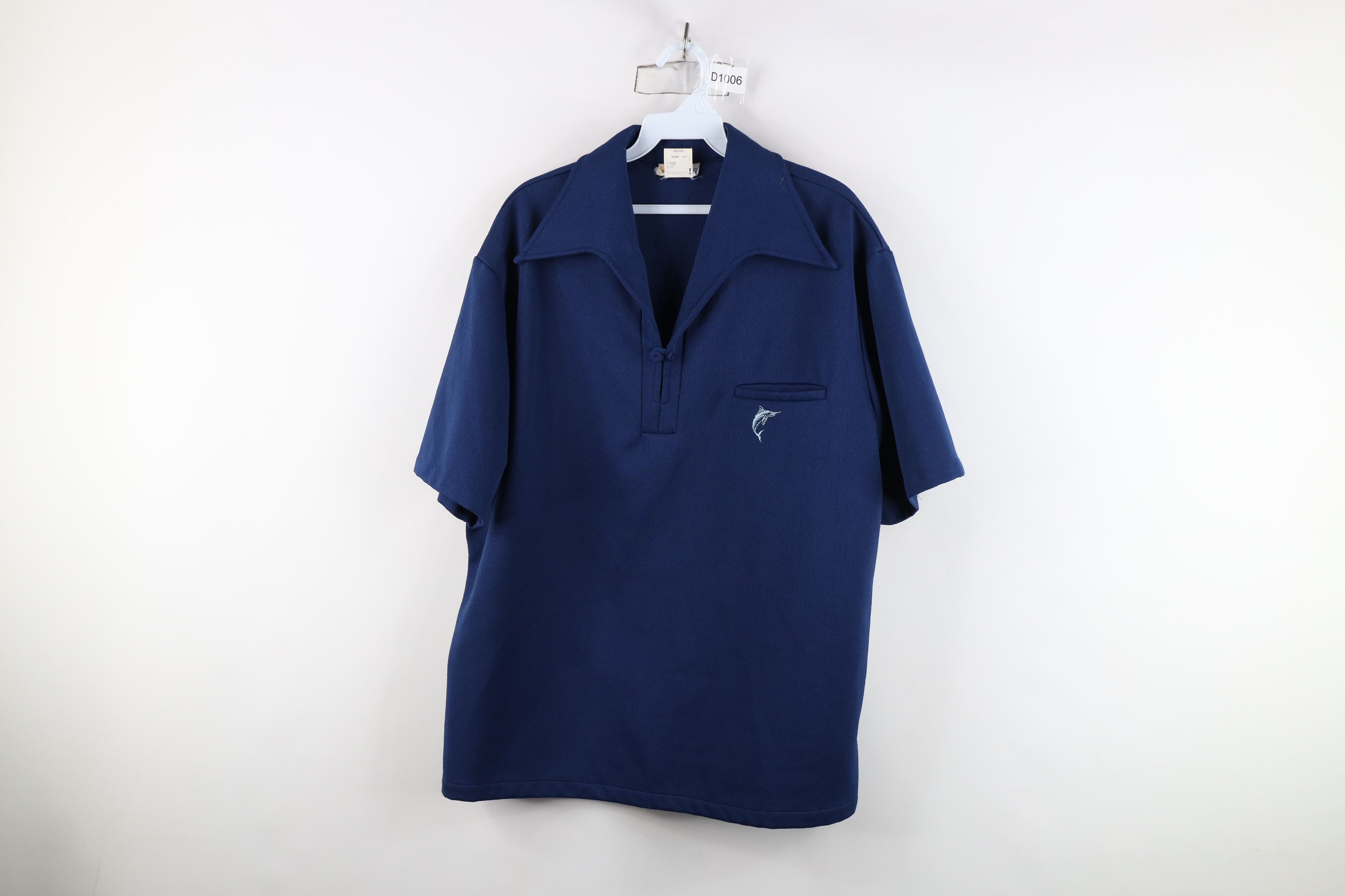 Vintage Vintage 50s 60s Rockabilly Fish Knit Collared Polo Shirt USA Size US XL / EU 56 / 4 - 1 Thumbnail