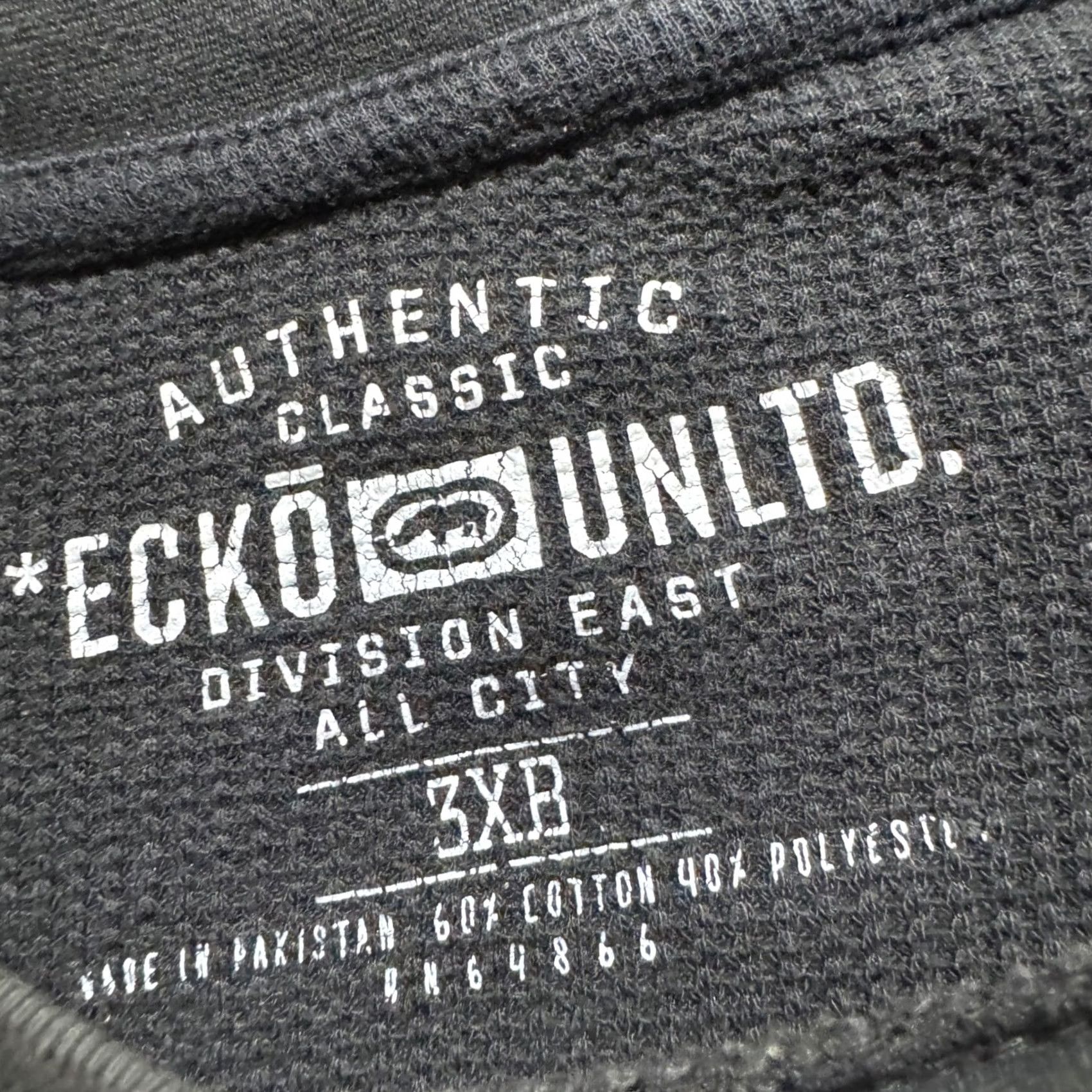 Vintage VINTAGE Ecko Unltd Thermal Long-sleeve Shirt Men 3XLT Black Grunge Skater Y2K Size US XXL / EU 58 / 5 - 3 Thumbnail