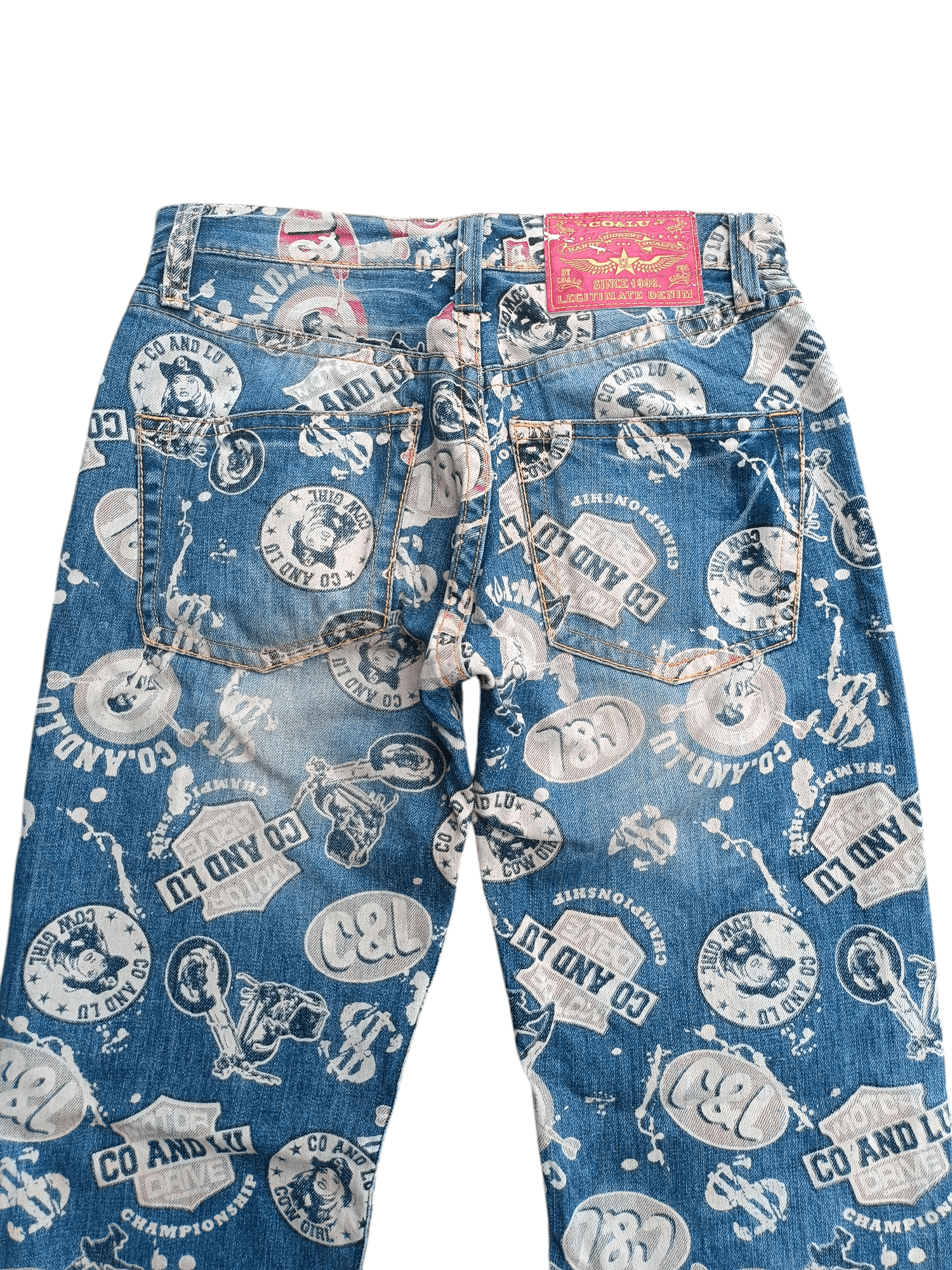 Japanese Brand × Vintage VINTAGE Co&Lu Cow Girl Hysteric Style Fullprint Jeans Size US 29 - 1 Thumbnail