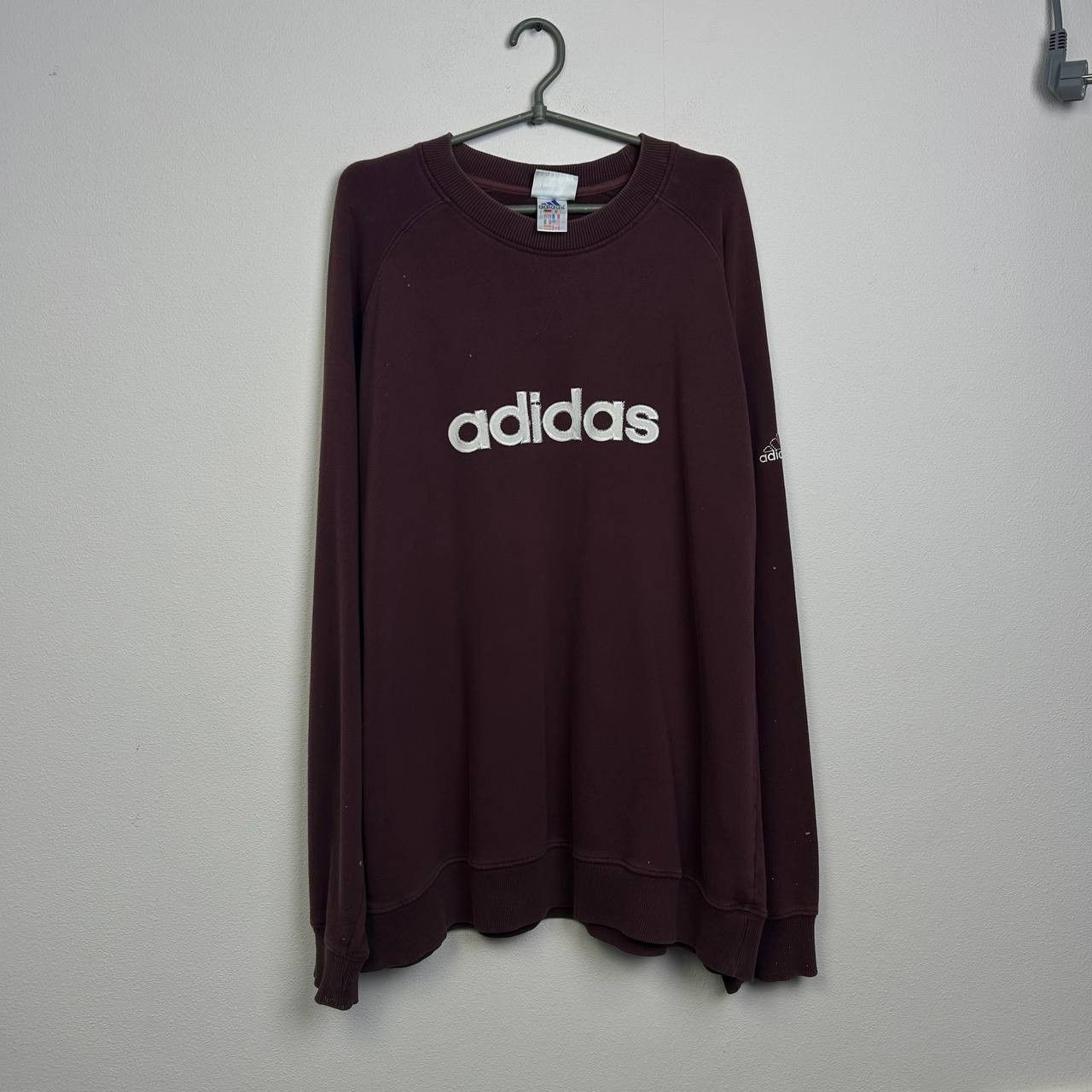 Adidas Vintage Adidas Big logo Brown distressed y2k sweatshirt Size US XL / EU 56 / 4 - 1 Thumbnail