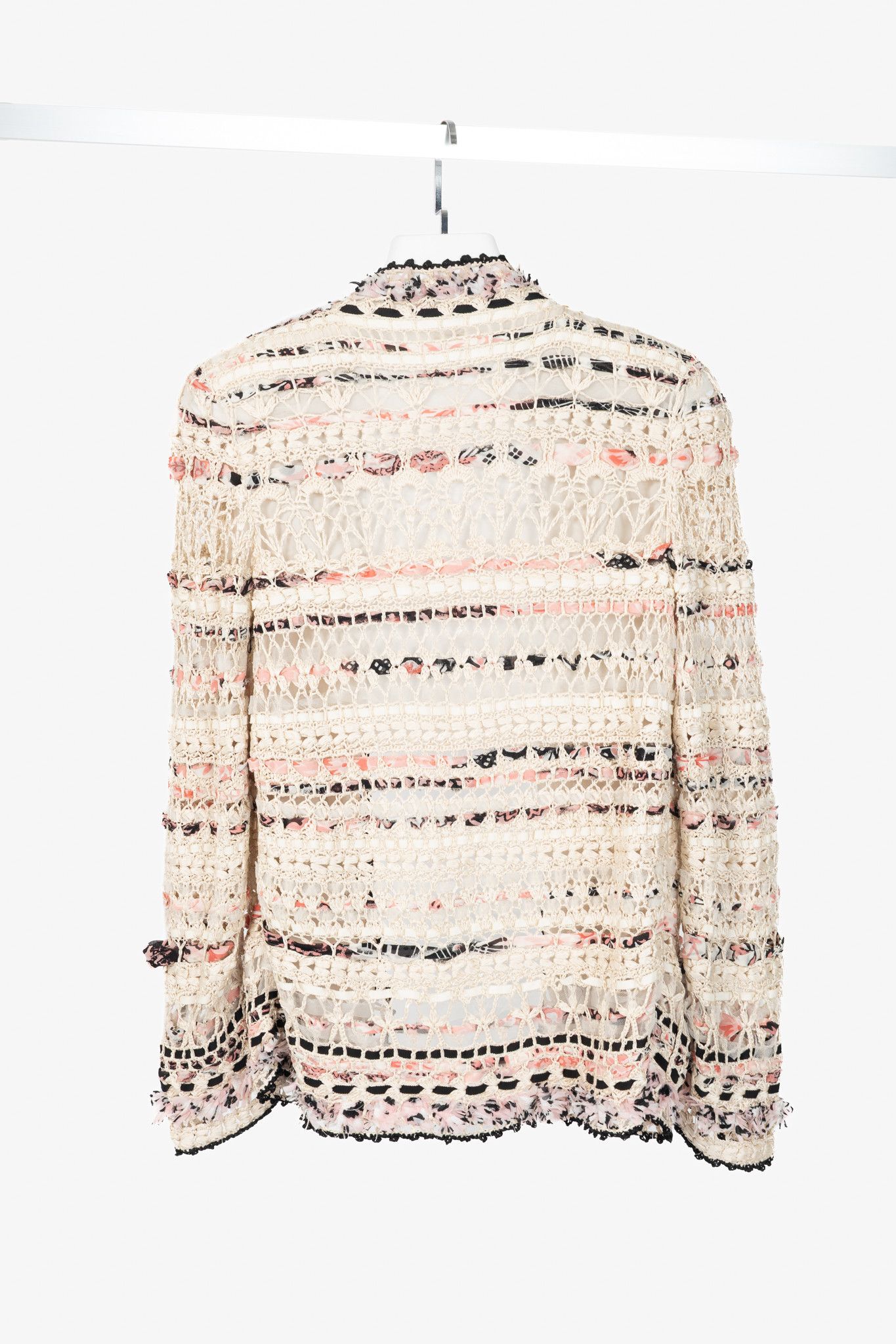 Oscar De La Renta Oscar de la Renta SS11 Runway Ribbon-Trim Crochet Cardigan Size M / US 6-8 / IT 42-44 - 2 Thumbnail