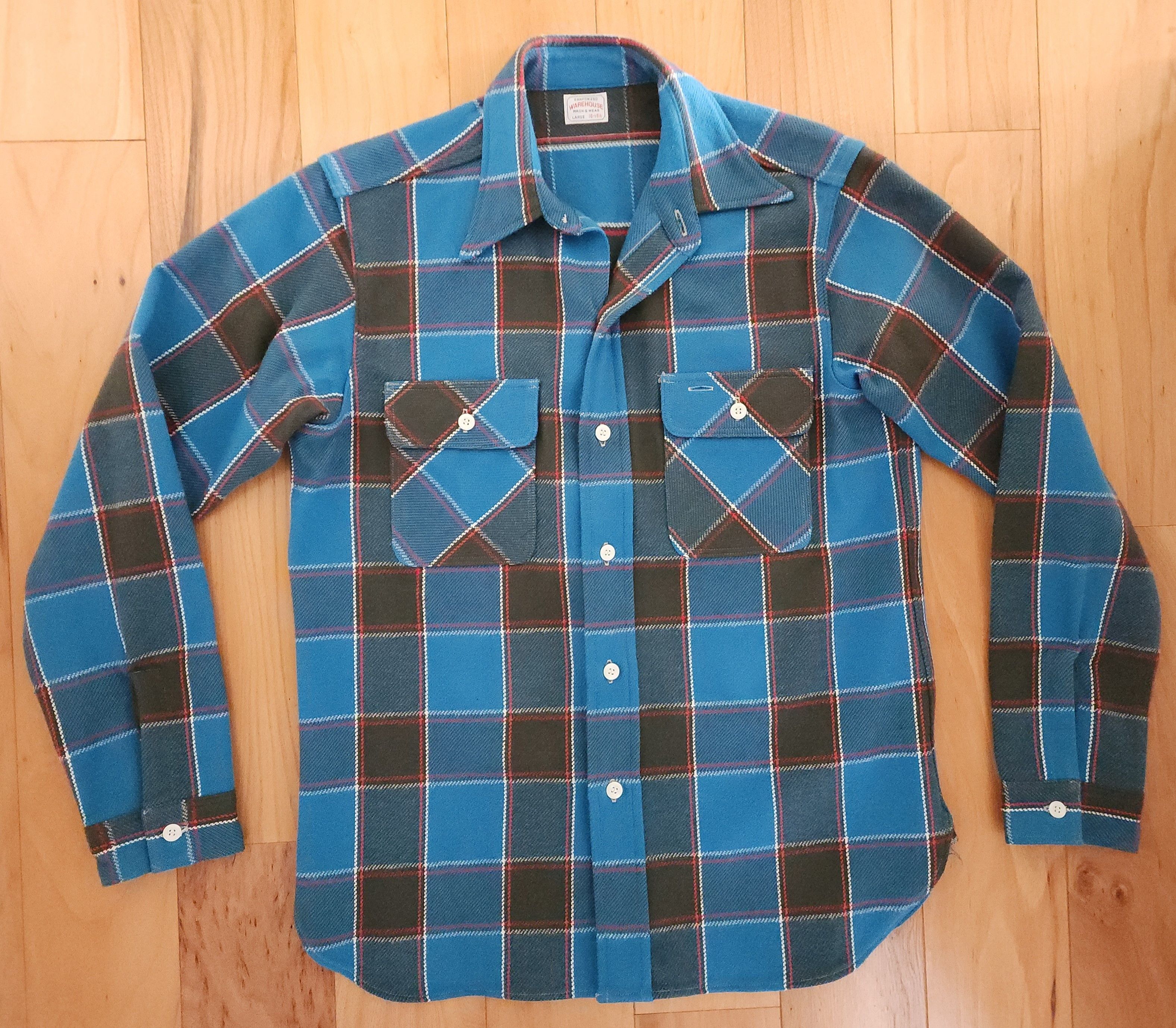 Warehouse Warehouse blue flannel Size Large (16-16.5) Size US L / EU 52-54 / 3 - 1 Thumbnail