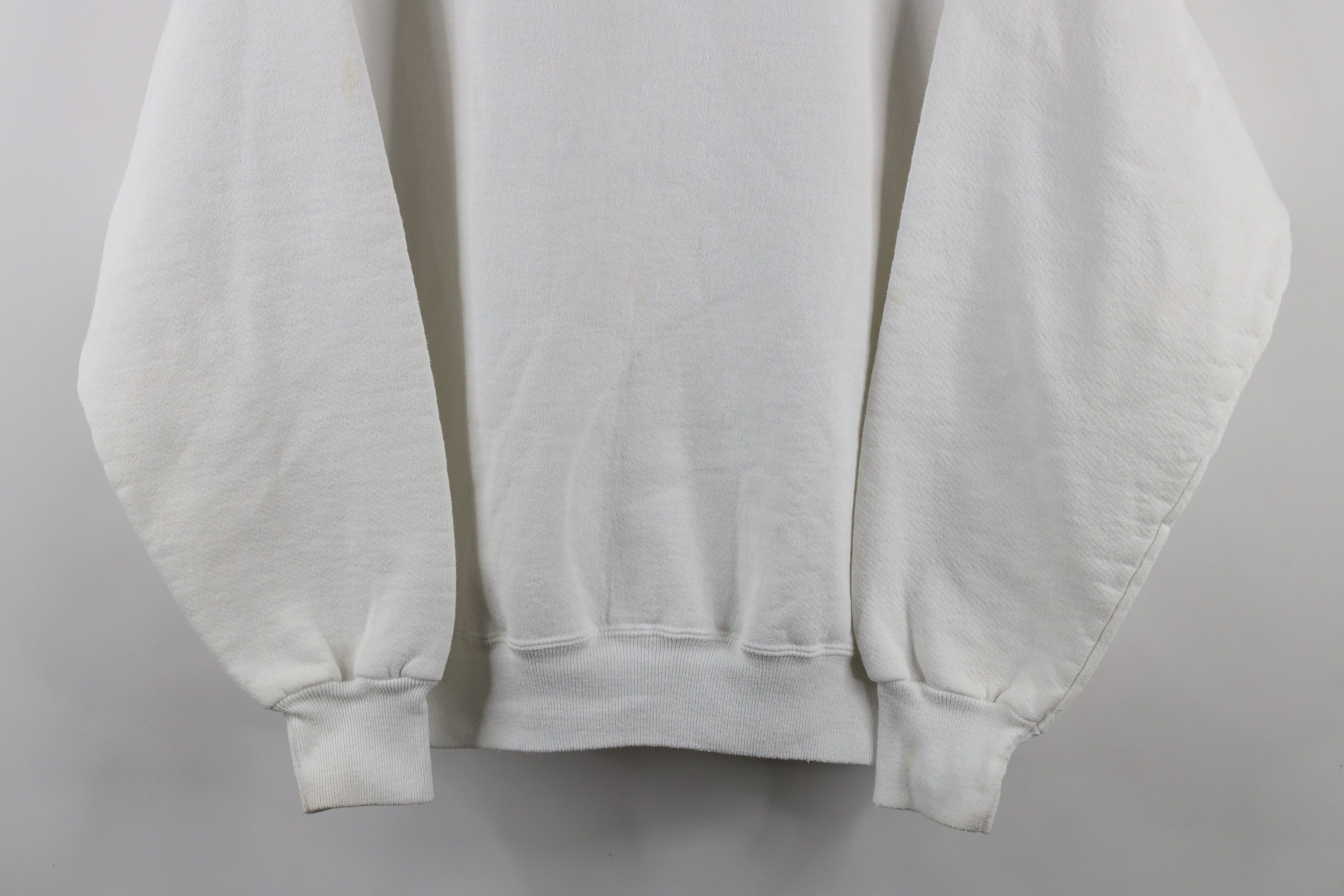 Vintage Vintage 90s Streetwear Blank Heavyweight Sweatshirt White Size US XL / EU 56 / 4 - 3 Thumbnail