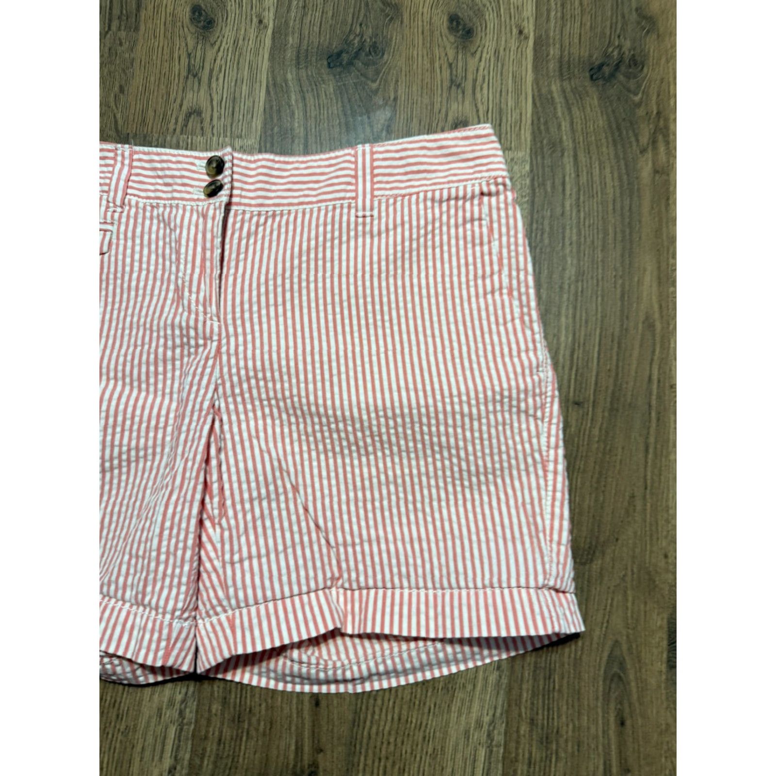 Loft LOFT Shorts Women's Size 0 Pink White Striped Casual Shorts Size 25" / US 0 / IT 36 - 4 Thumbnail