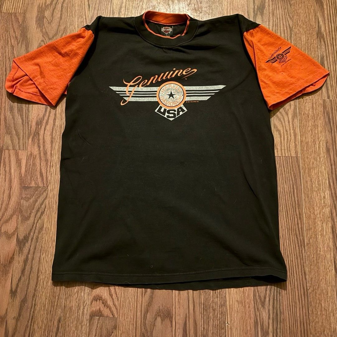 Harley Davidson Vintage Double Collar Harley Davidson Hong Kong Size Large Size US L / EU 52-54 / 3 - 1 Thumbnail