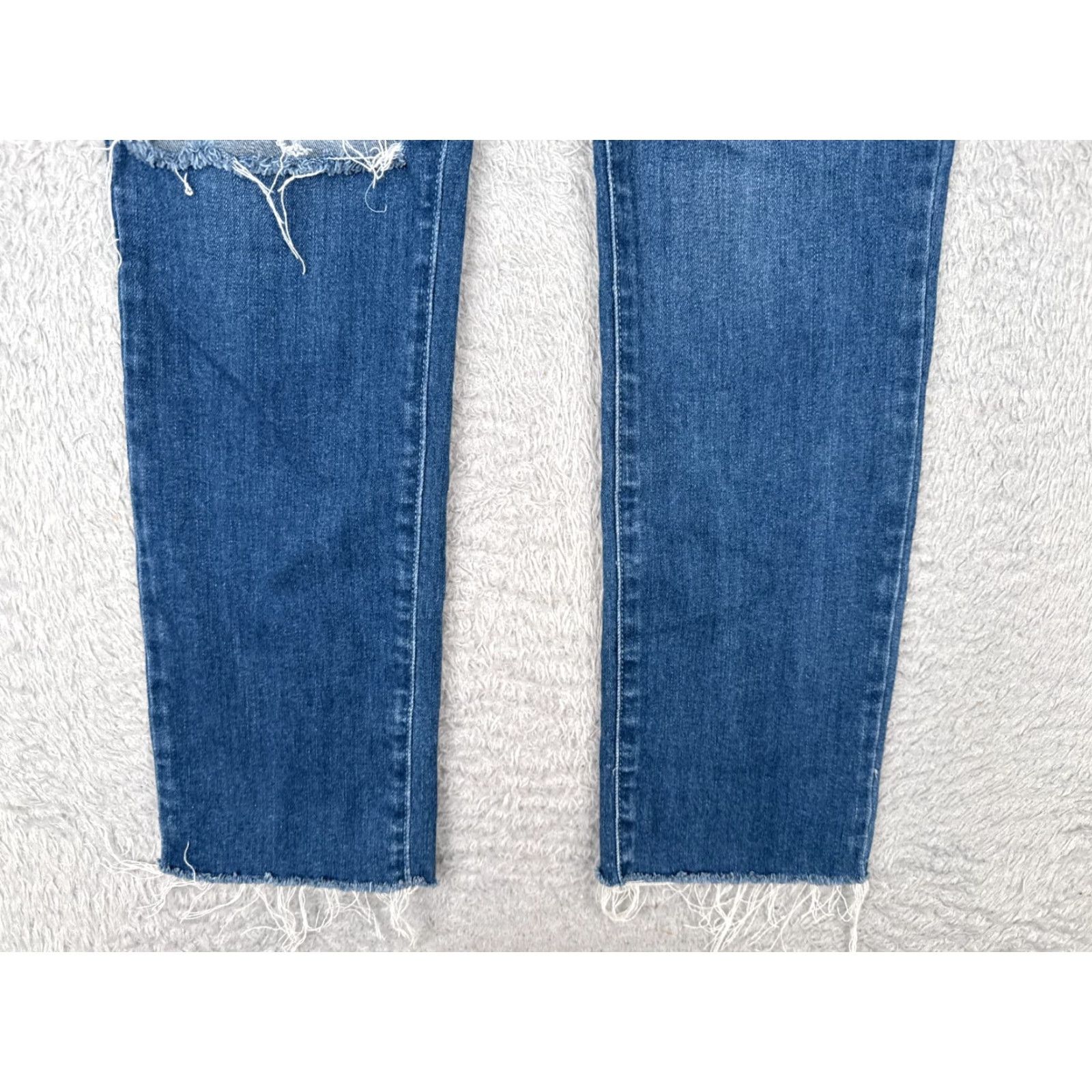 Paige PAIGE Jeans Womens 27 Blue Denim Straight Leg Hoxton Slim Distressed 27x27 Size 27" / US 4 / IT 40 - 2 Thumbnail