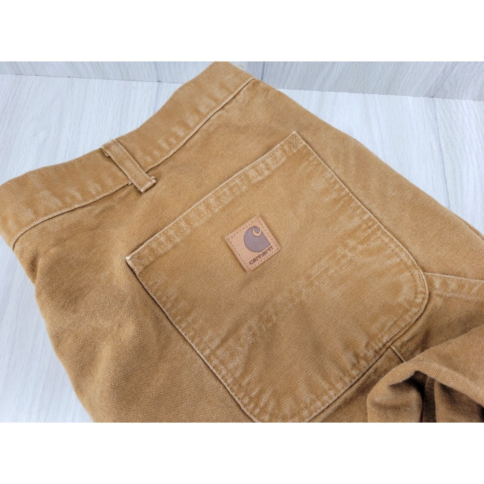 Carhartt VINTAGE Carhartt Pants, Carpenter Canvas, 42x32, Brown, 5-Pocket, Relaxed Fit, Zipper Closure, Cotton, Button/Loops, Workwear, Carhartt Size US 42 / EU 58 - 3 Thumbnail