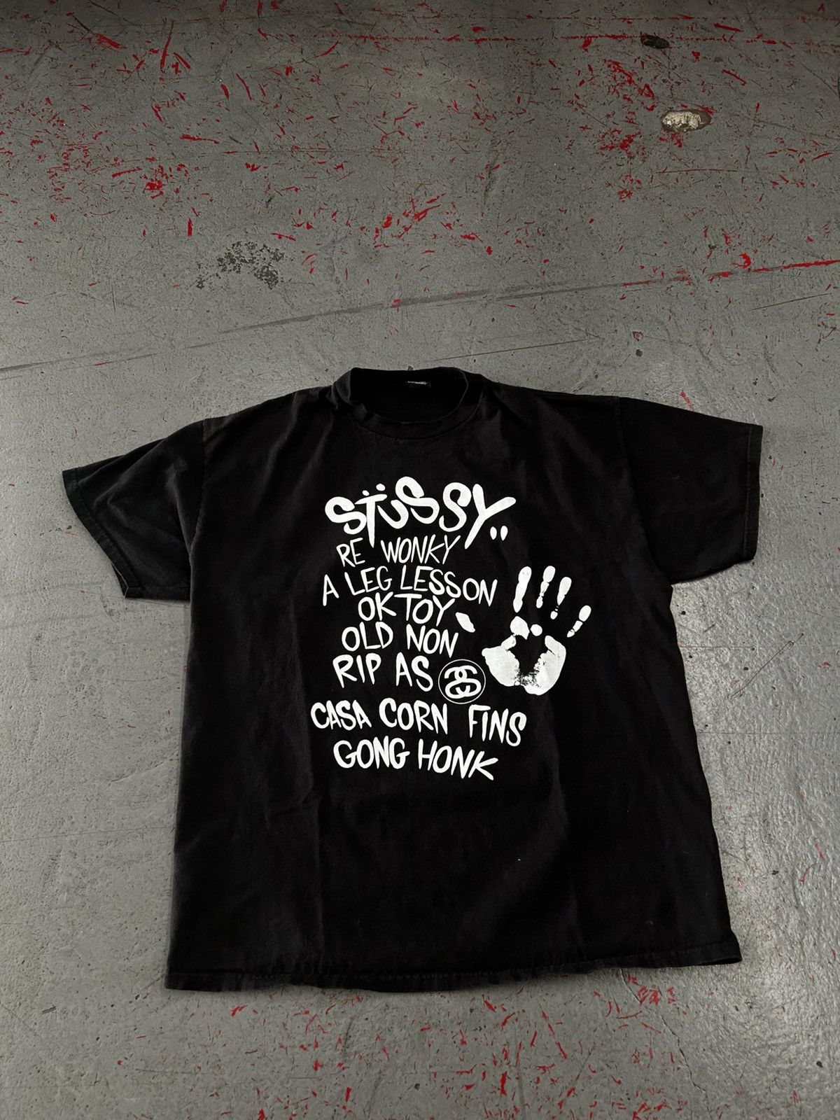 Stussy × KAWS World Tour Tee Vintage Stussy Kaws world tour graffiti shirt medium black