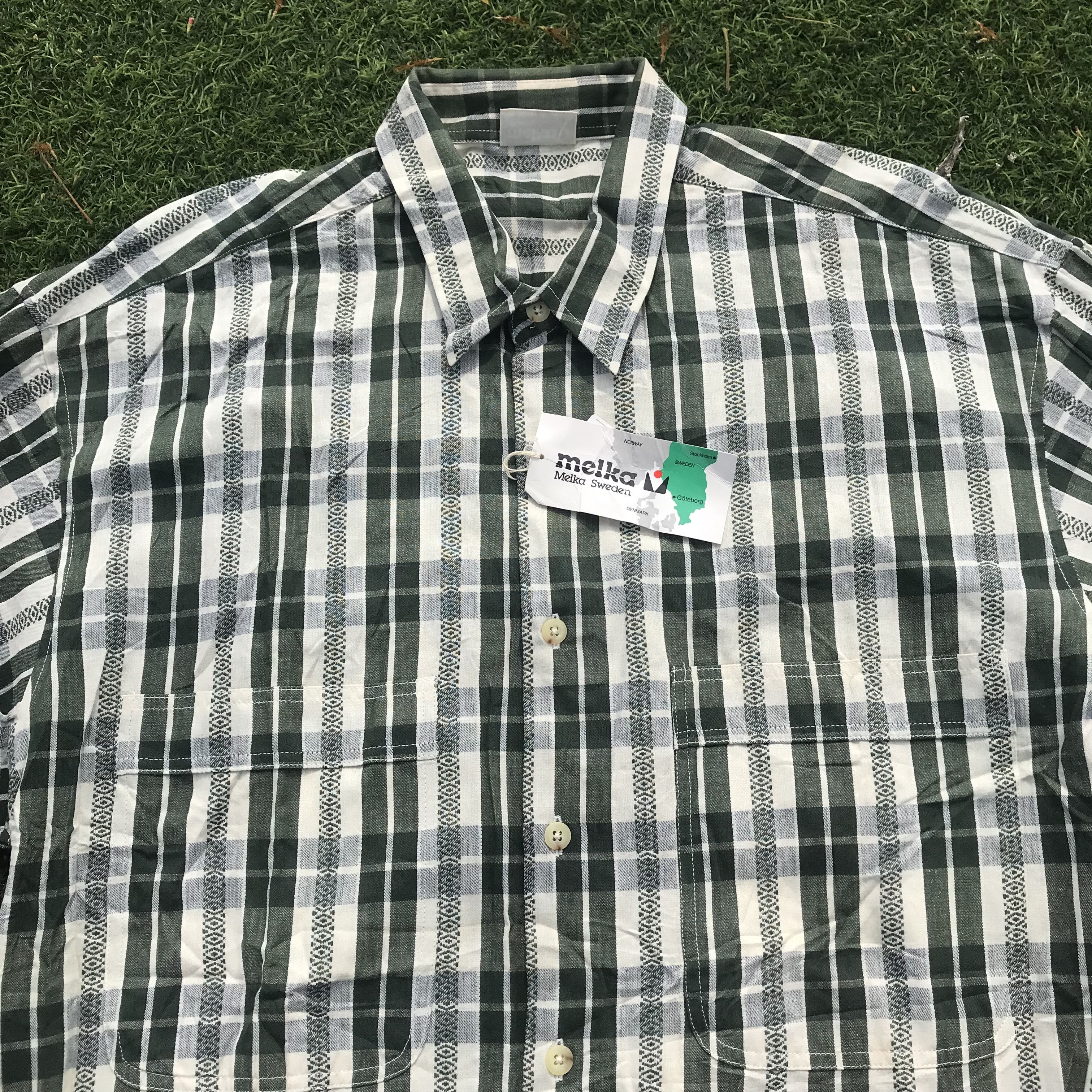 Vintage Melka of sweden Shirt green plaid Tartan long sleeves shirt Size US L / EU 52-54 / 3 - 3 Thumbnail