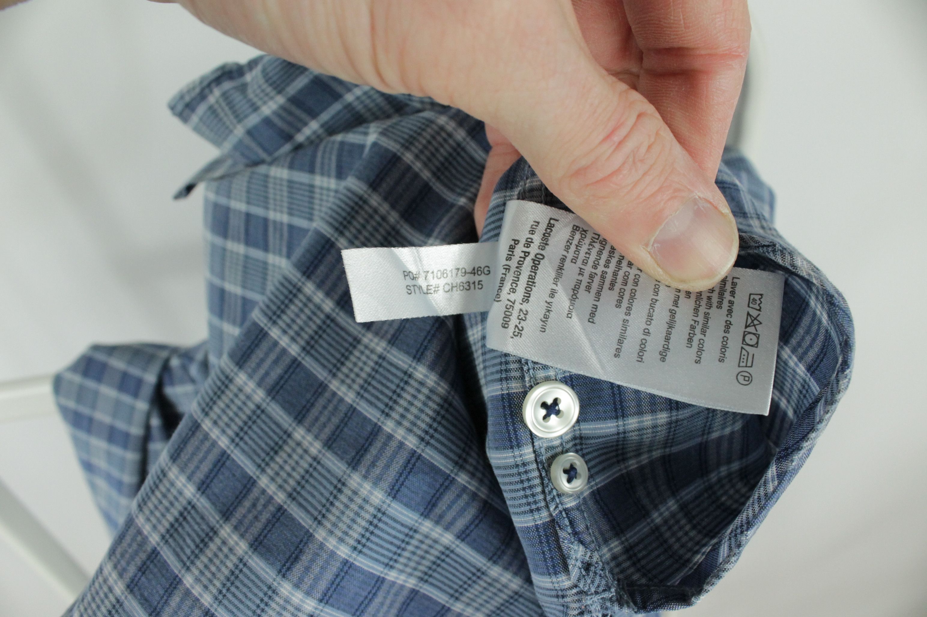 Lacoste Lacoste Regular Fit Checkered Blue Casual Shirt Mens Size US M / EU 48-50 / 2 - 9 Thumbnail
