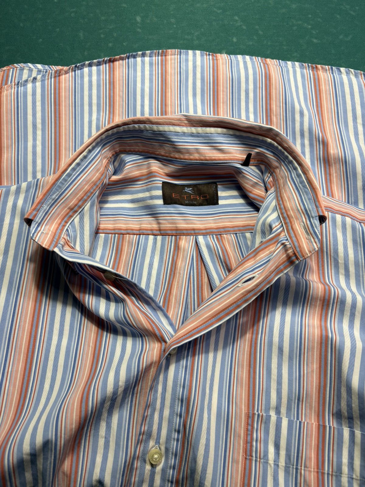 Etro Etro Milano Men's Multicolor Striped Shirt Short Sleeve Size US M / EU 48-50 / 2 - 11 Thumbnail