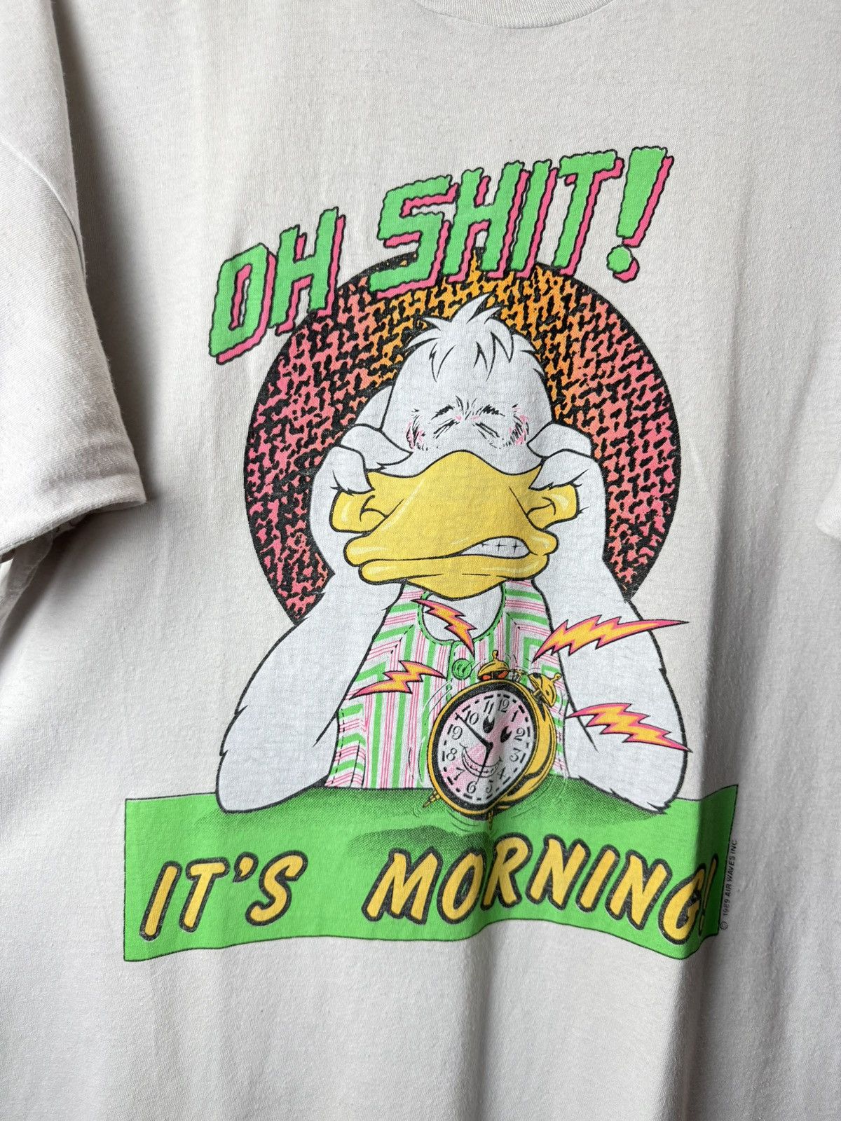 Vintage Vintage 1989 Humor Oh Shit It’s Morning T Shirt Size US L / EU 52-54 / 3 - 2 Thumbnail