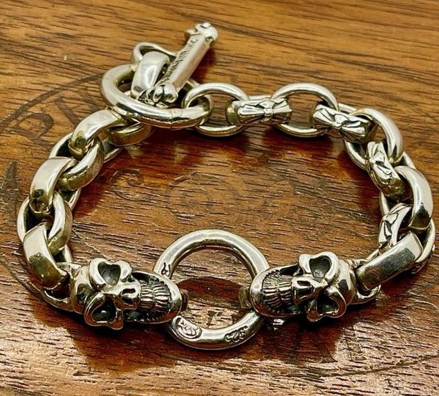 Other BWL Bill Wall Oval Link Skull Toggle Clasp Bracelet Size ONE SIZE - 8 Thumbnail