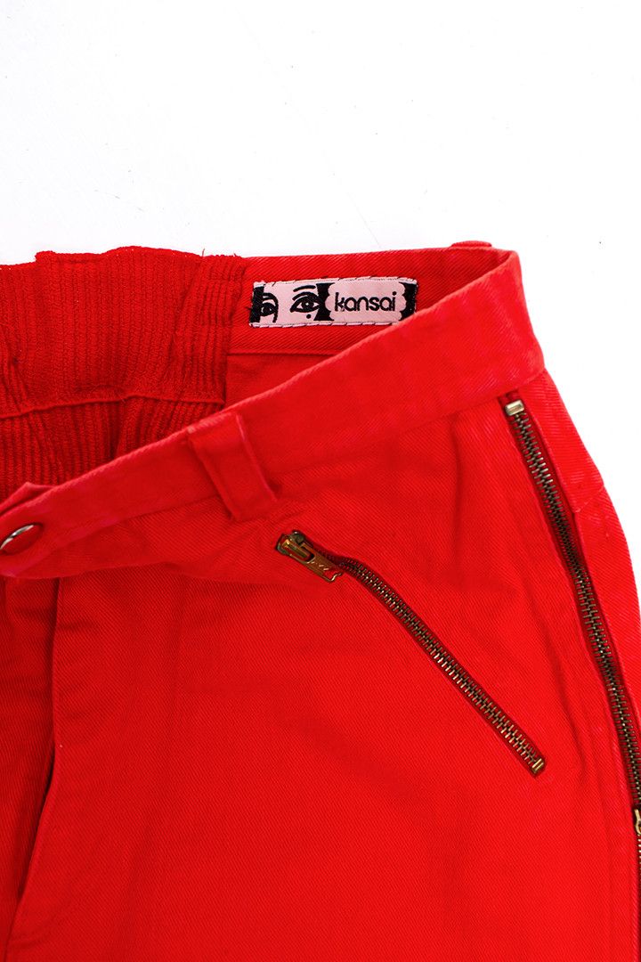Kansai Yamamoto Kansai Yamamoto vintage red denim pants cargo Size US 34 / EU 50 - 5 Thumbnail