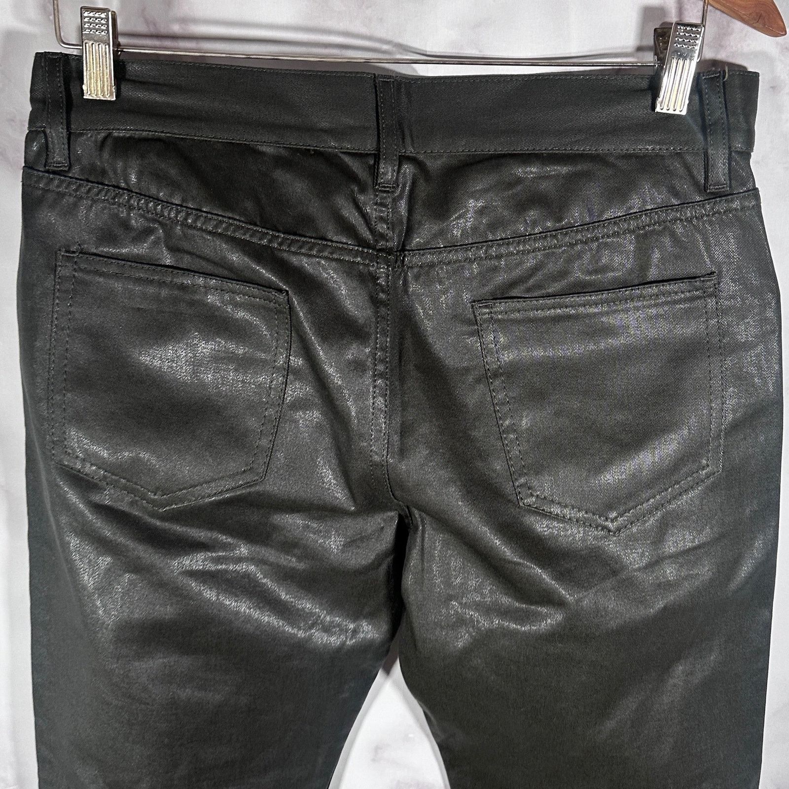 Jil Sander Forest Green Waxed Pants Size US 31 - 7 Thumbnail