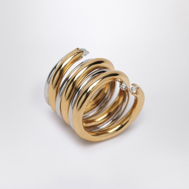 PANCONESI Panconesi Spiral Ring In Gold And Silver Tone Size ONE SIZE - 1 Thumbnail