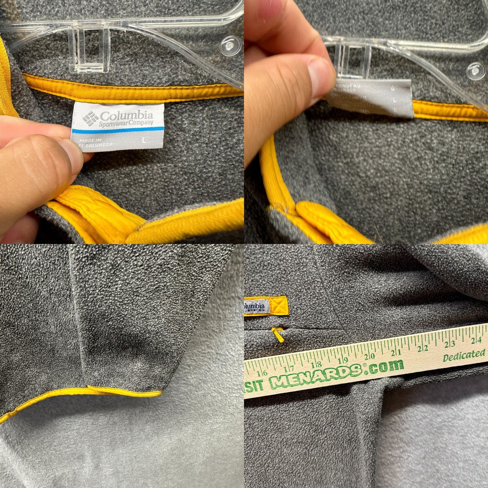 Vintage Columbia Sweatshirt Womens Large Gray Yellow Fleece Mock Neck Pullover Casual 90s Outdoor Fishing Size L / US 10 / IT 46 - 8 Thumbnail