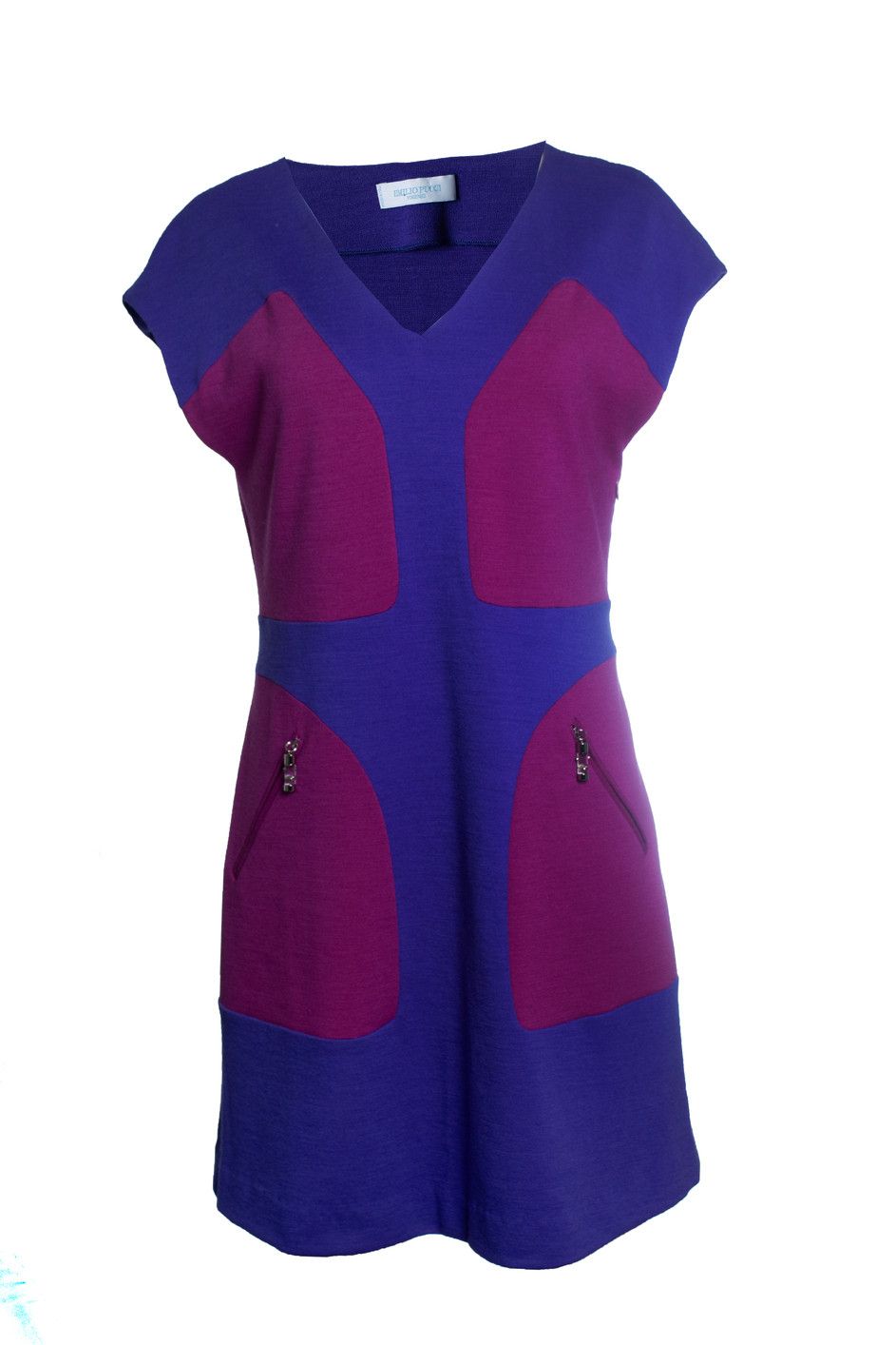 Emilio Pucci Emilio Pucci, color blocking dress in purple Size L / US 10 / IT 46 - 1 Thumbnail